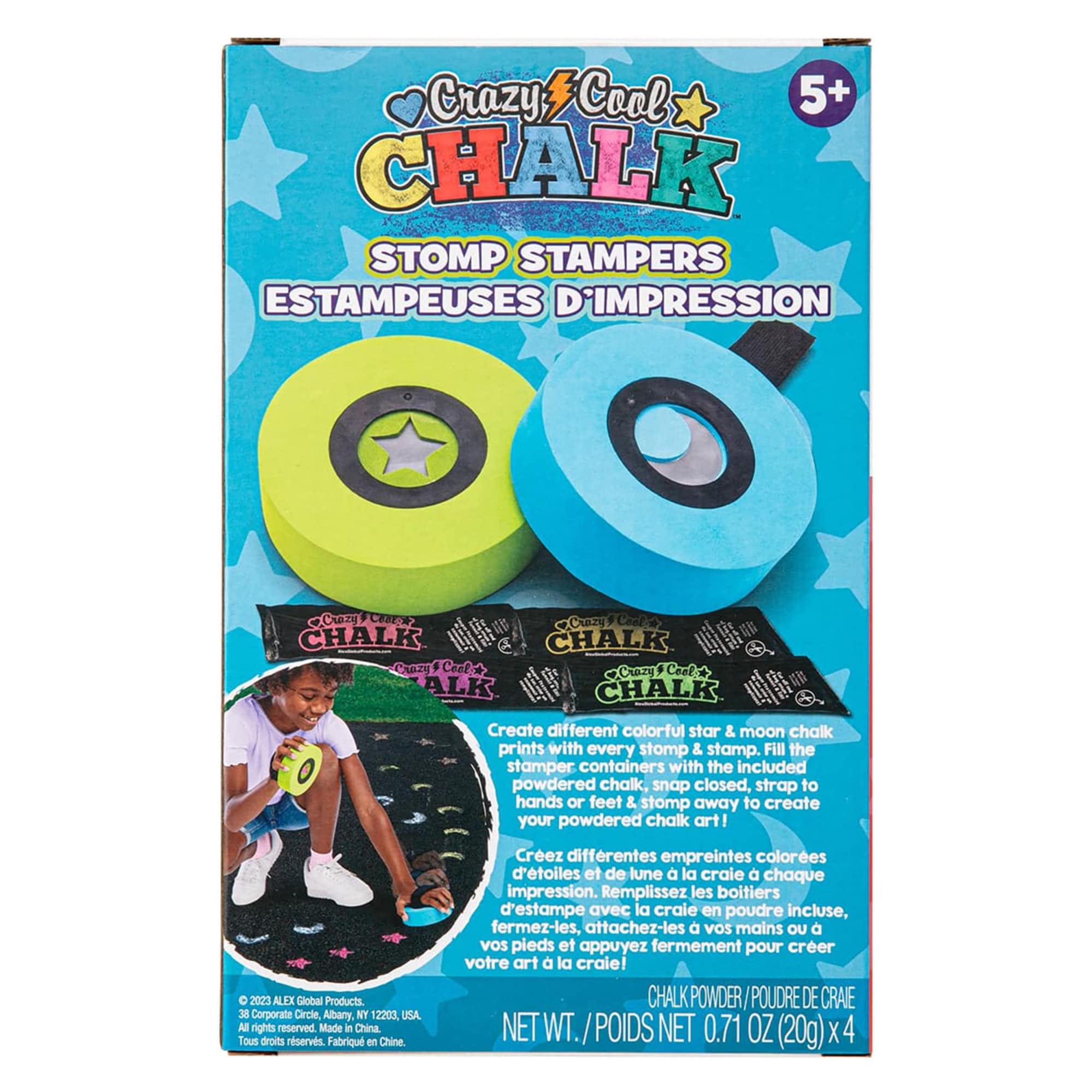 Crazy Cool Chalk Stomp Stampers Washable Outdoor Chalk Set