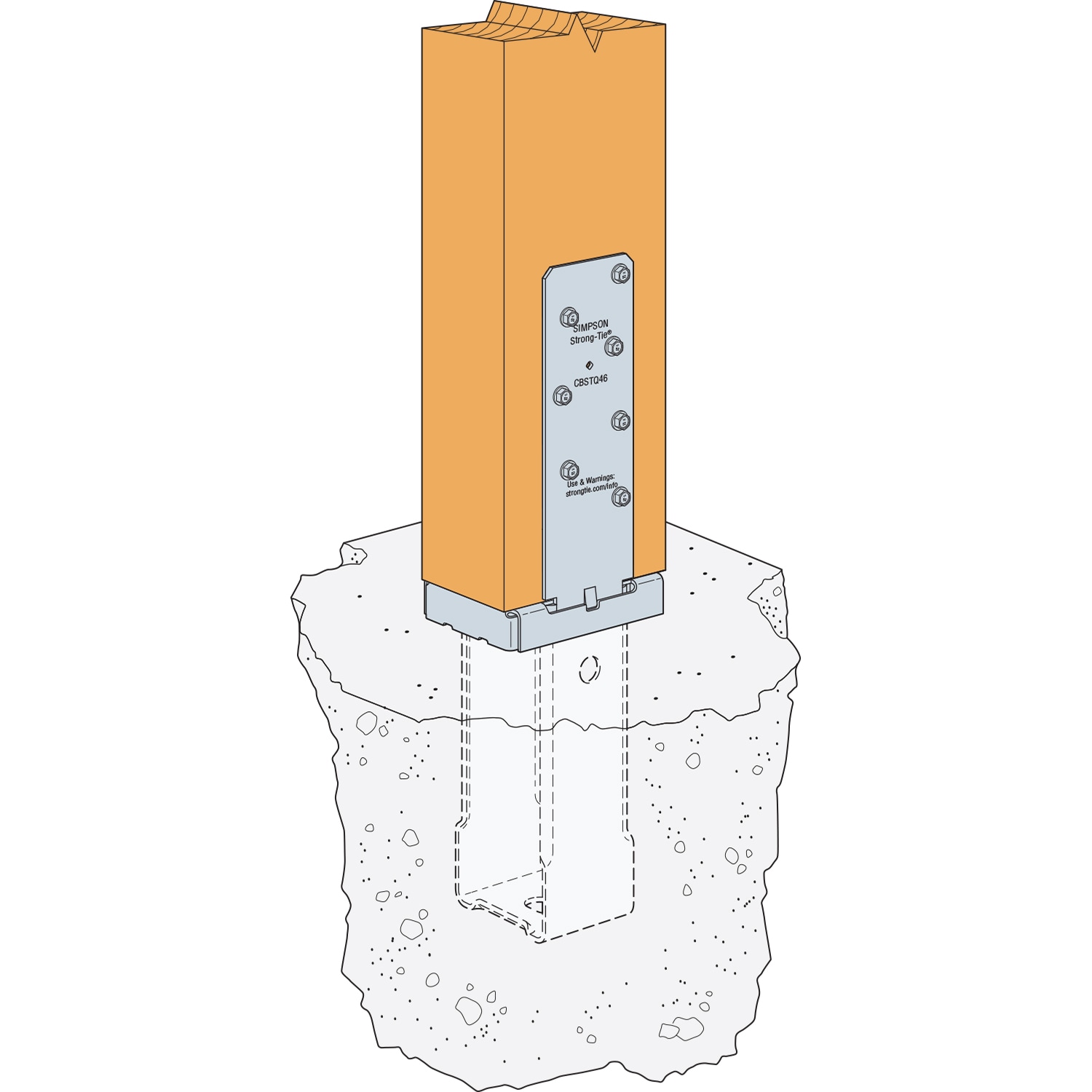 Simpson Strong-Tie CBSTQ46Z-SDS2 Post-Base-Caps - View #3