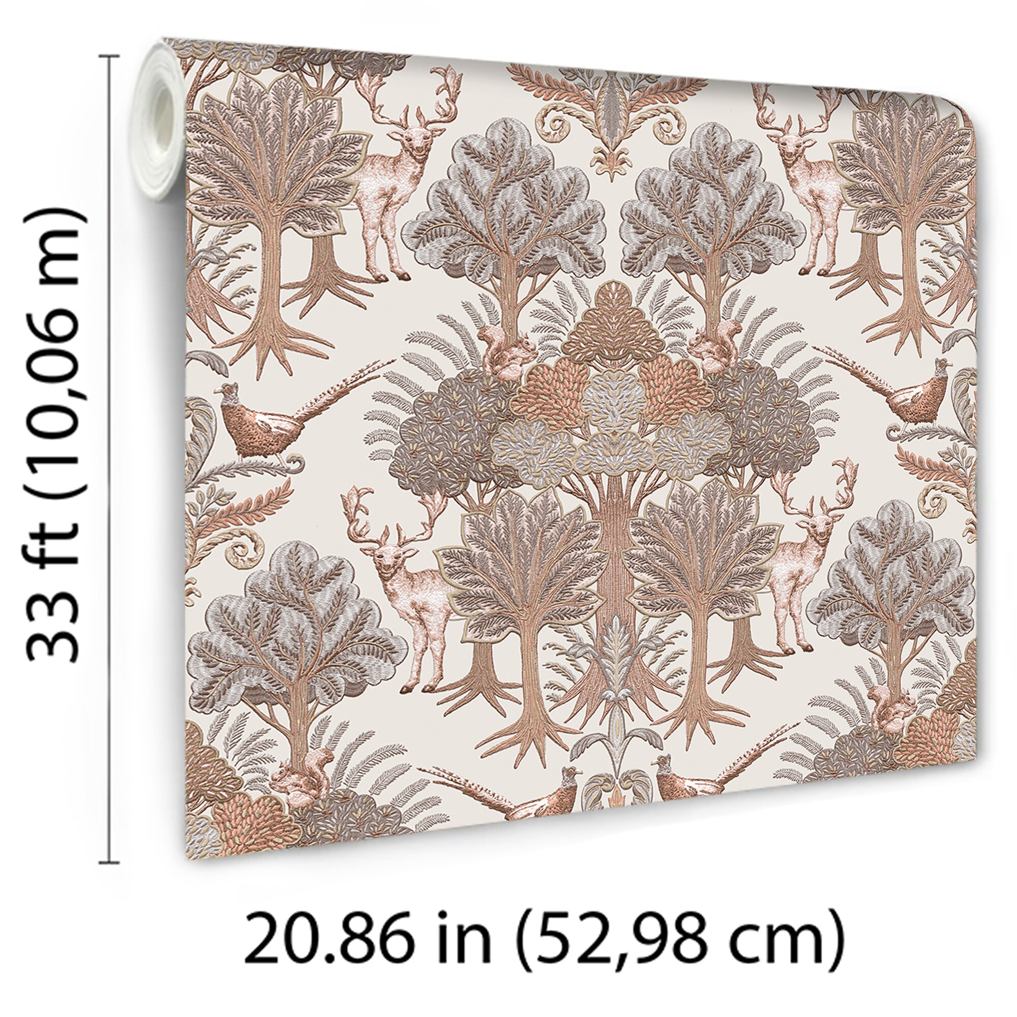 Veer Decor Woodland Tapestry Beige Wallpaper Sample in the Wallpaper ...