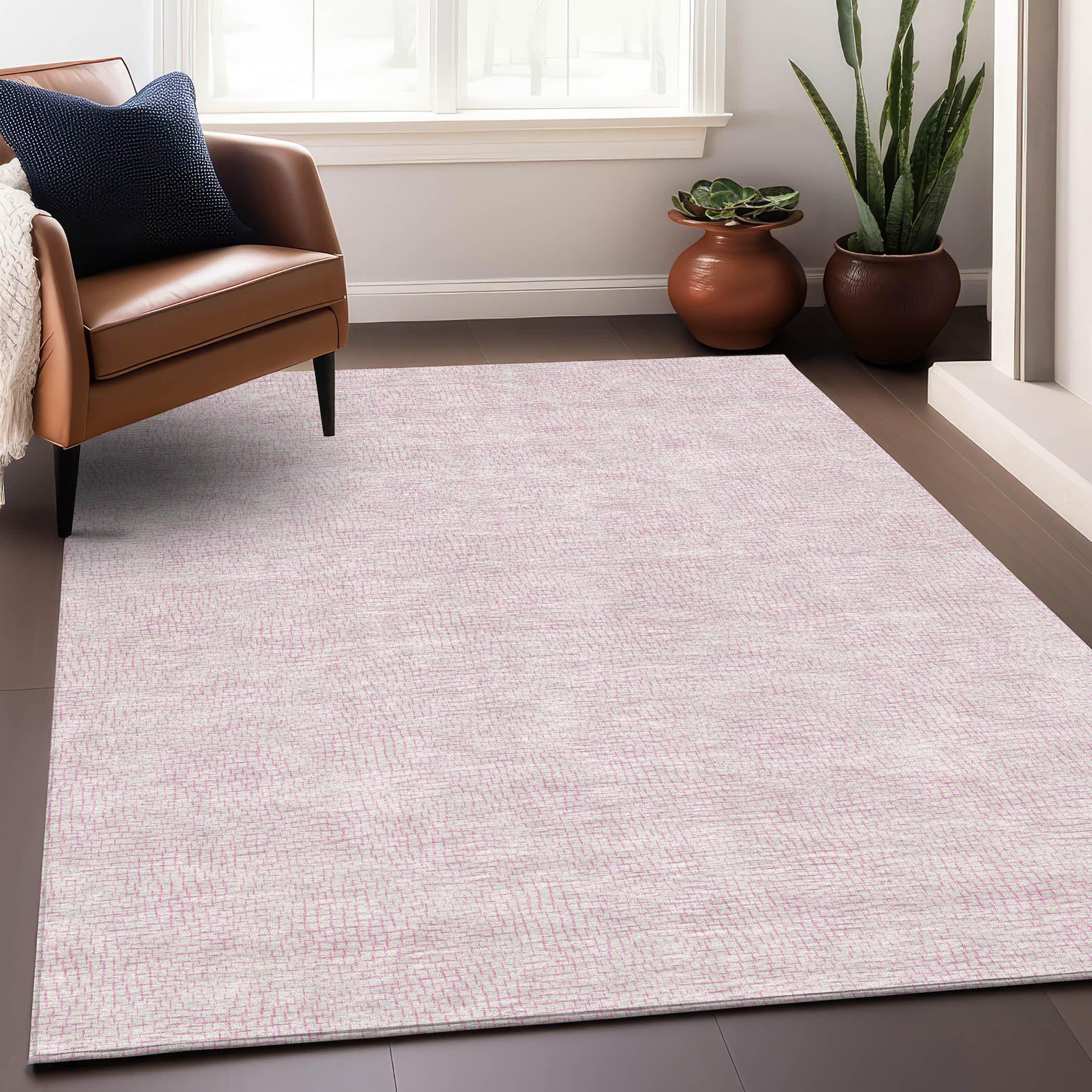Addison Rugs ACN1058PI10X14 Chantille ACN1058PI 10 x 14 (ft) Polyester Pink Rectangular Indoor/Outdoor Geometric Machine washable Area rug