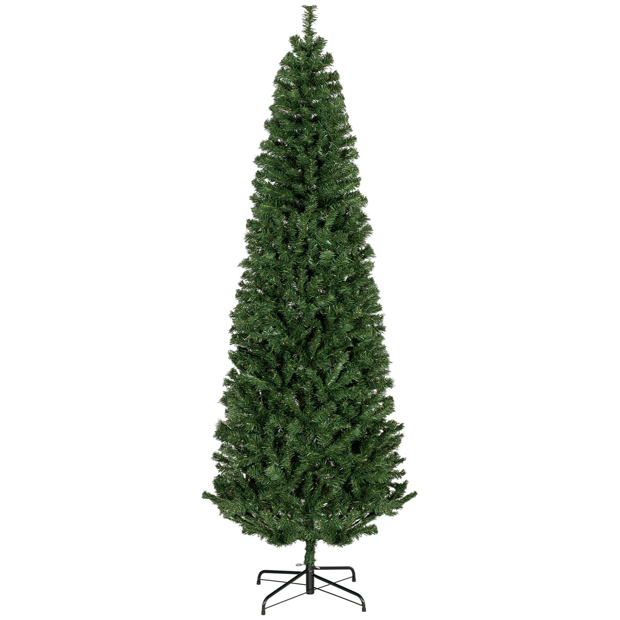 Boyel Living BL-AS49651 7ft Pencil Christmas Tree Green Slim Douglas Fir with Realistic Branches 818 Tips and Metal Base