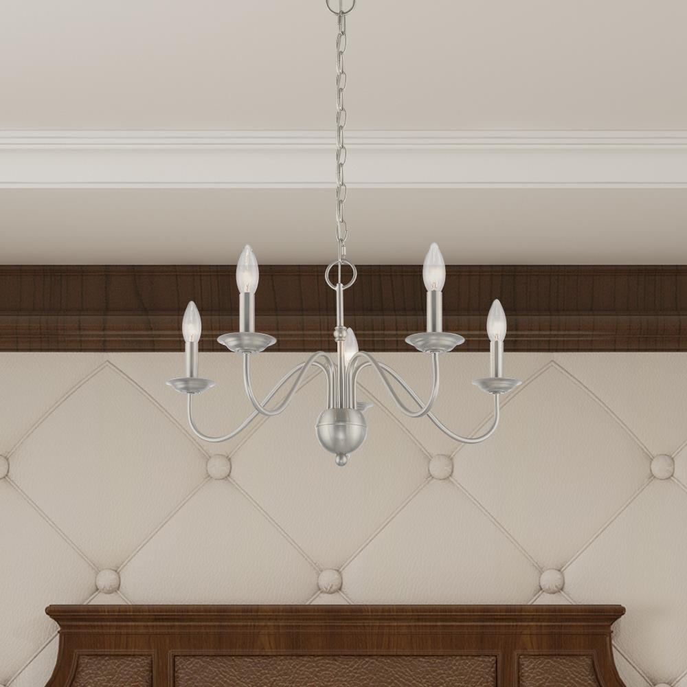 Windsor Mini 5-Light Brushed Nickel Plug-In Chandelier