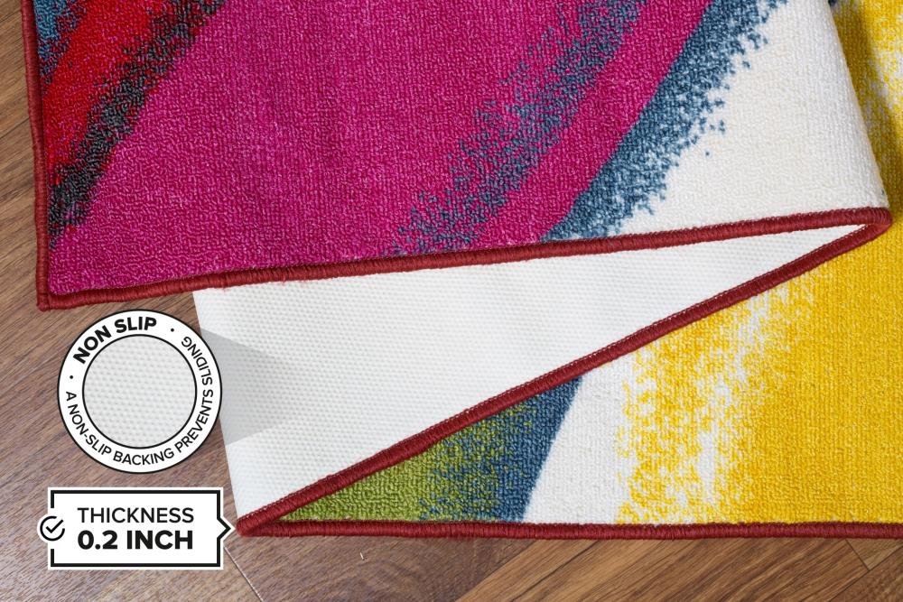 Vibrant Multicolor Abstract Tufted Washable Area Rug