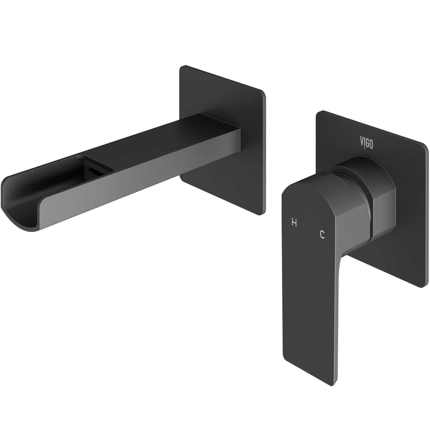 VIGO VG05005MB Atticus Matte Black Wall-mount 1-handle WaterSense Waterfall Commercial/Residential Handle Bathroom Sink Faucet