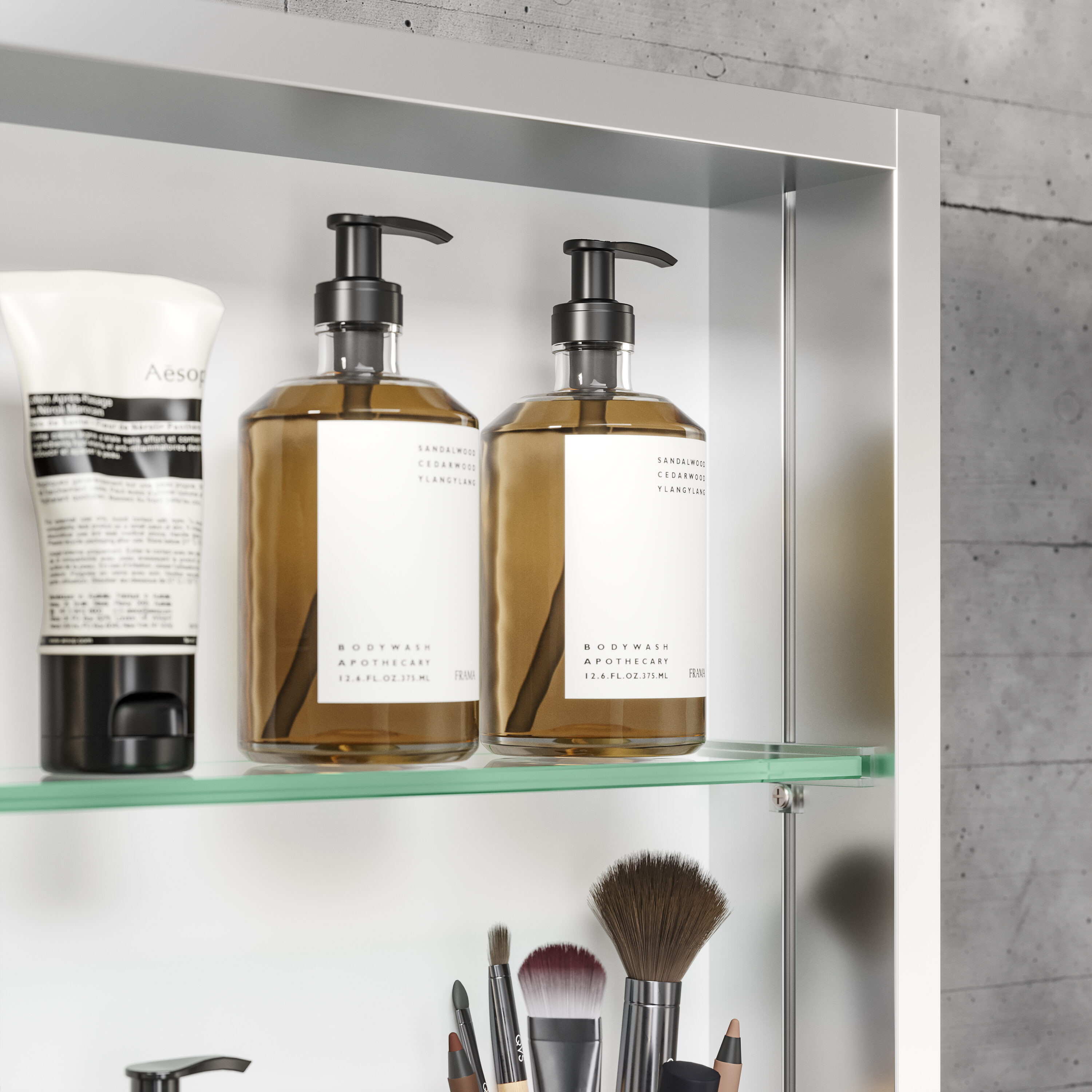 NeuType 20-in W x 26-in H Sliver Square Medicine Cabinet Mirror