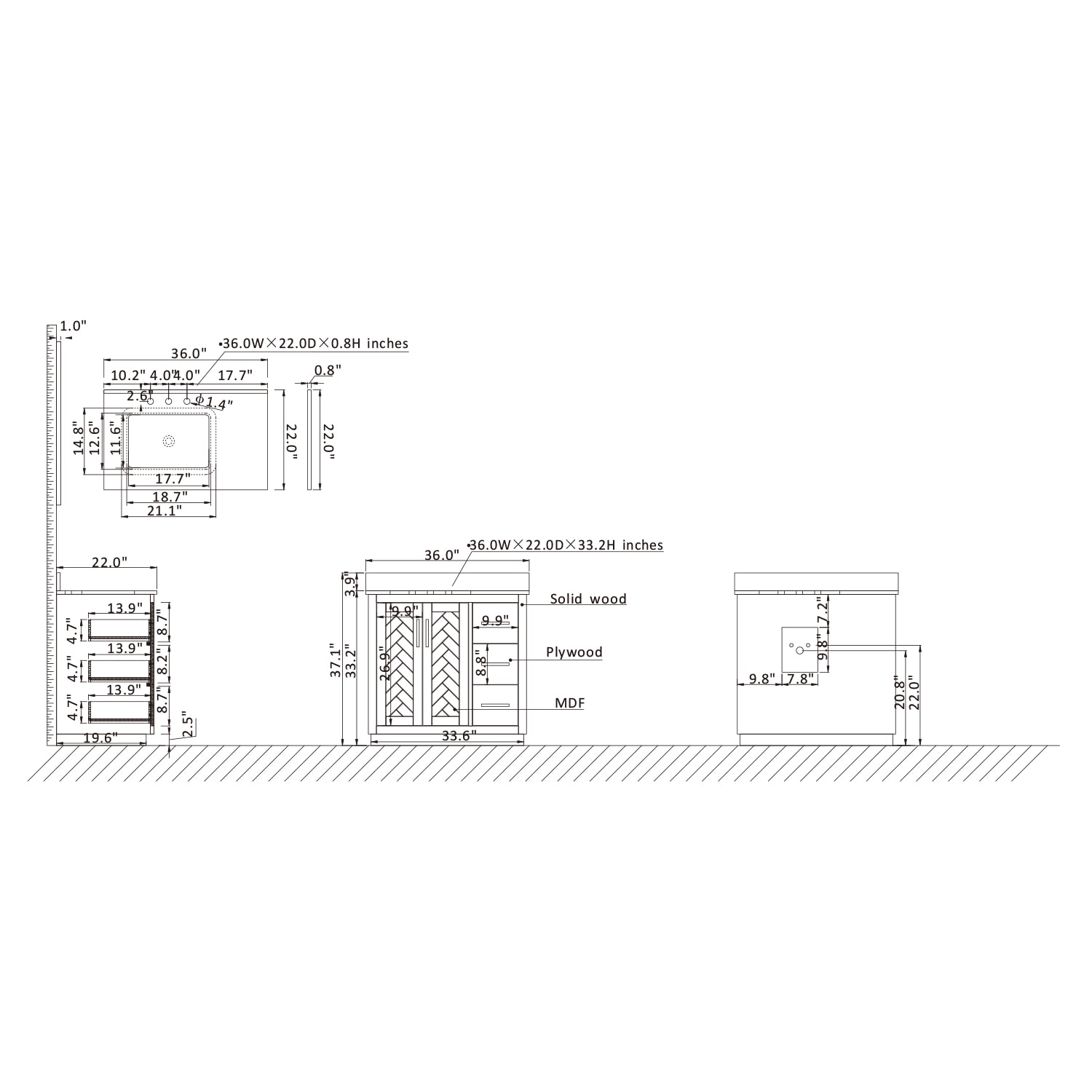 Altair 543036-CB-GW Bath-Vanity-Combo - View #11