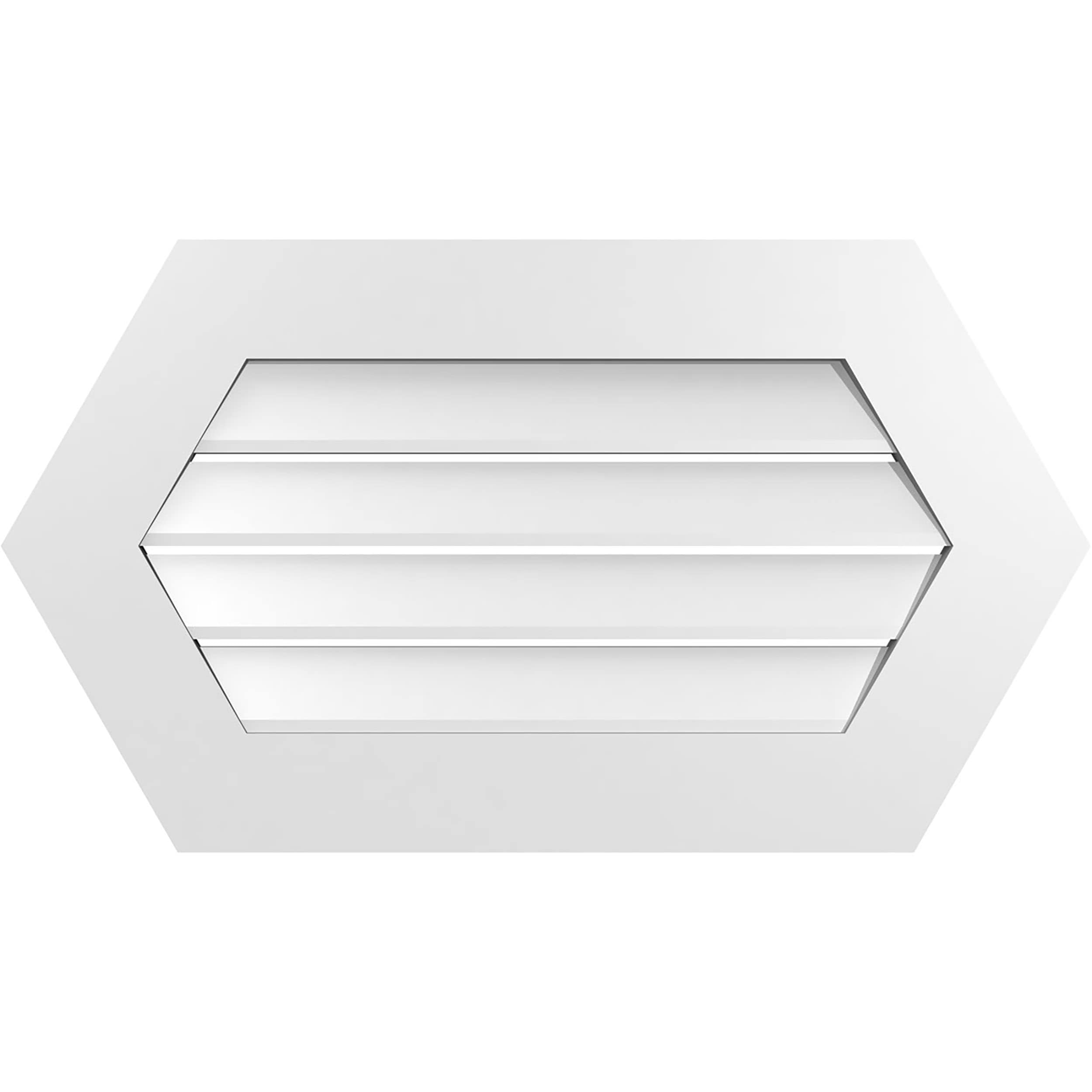 Ekena Millwork GVPHP32X1801SF 32-Inches x 18-Inches Off-white Peaked PVC Gable Louver Vent