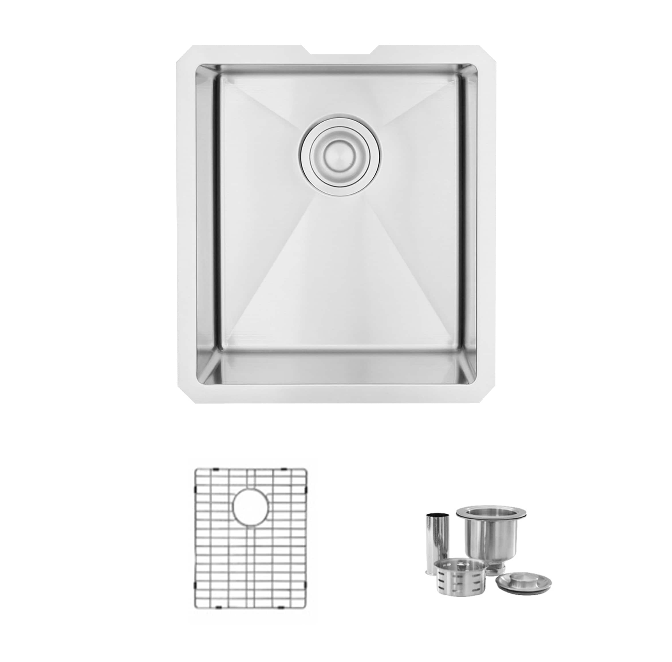 Stylish S-309XG1 Undermount 16-in x 18-in Stainless steel Single bowl 16 -Gauge Kitchen Sink