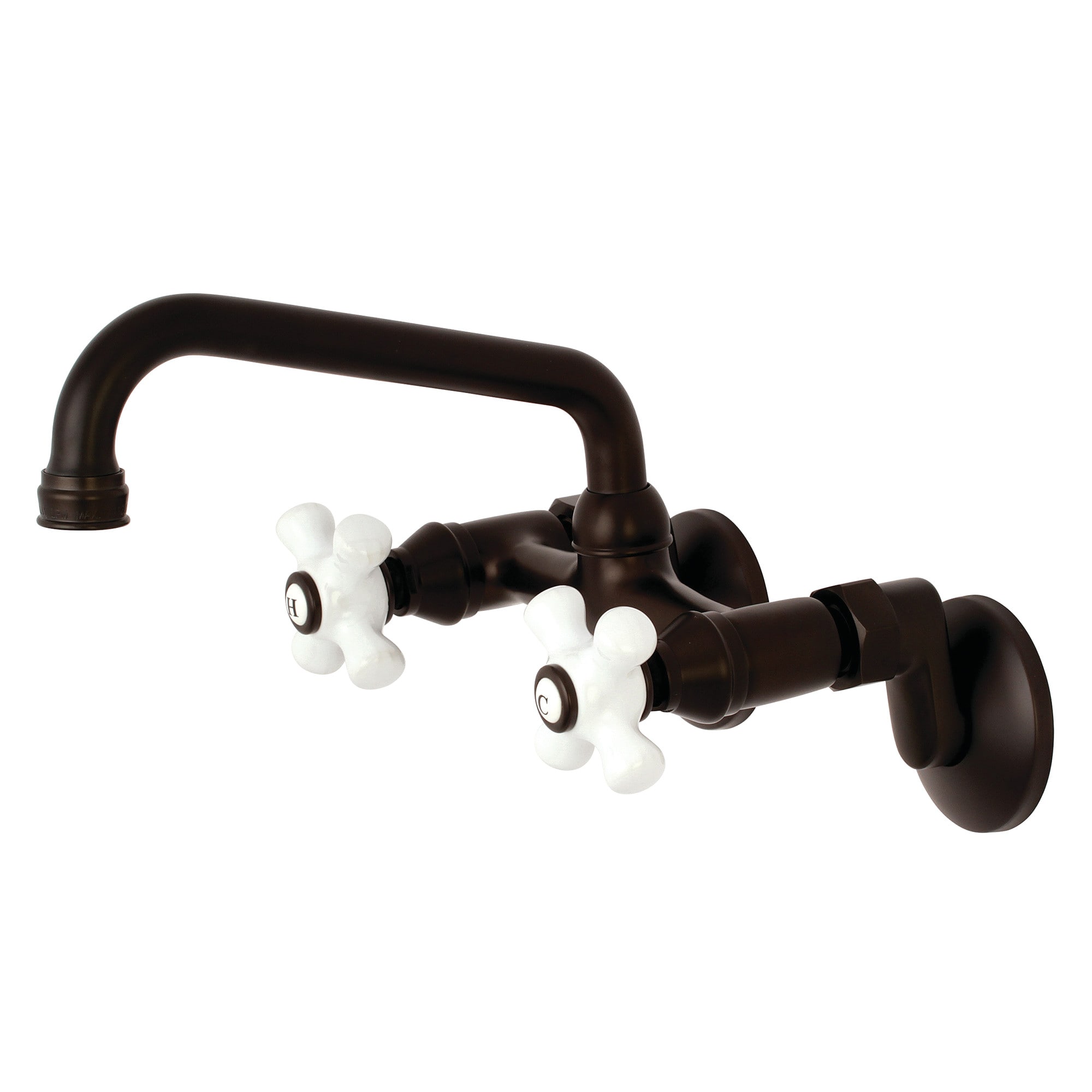 Kingston Brass WLKS613ORB Kingston Oil Rubbed Bronze Double Handle Wall-mount Kitchen Faucet