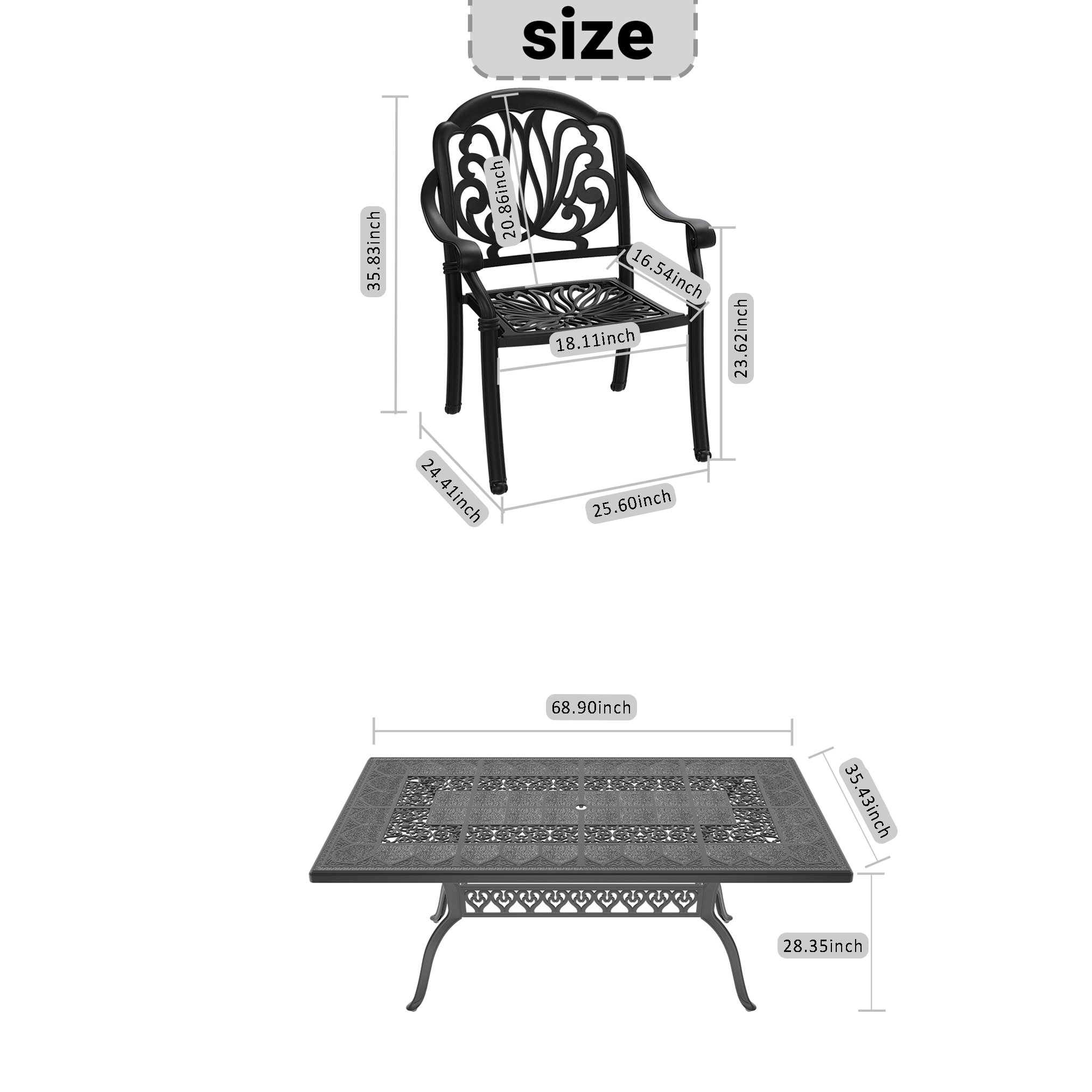 Kahomvis NICE-QP1092-158 Patio-Dining-Sets - View #4