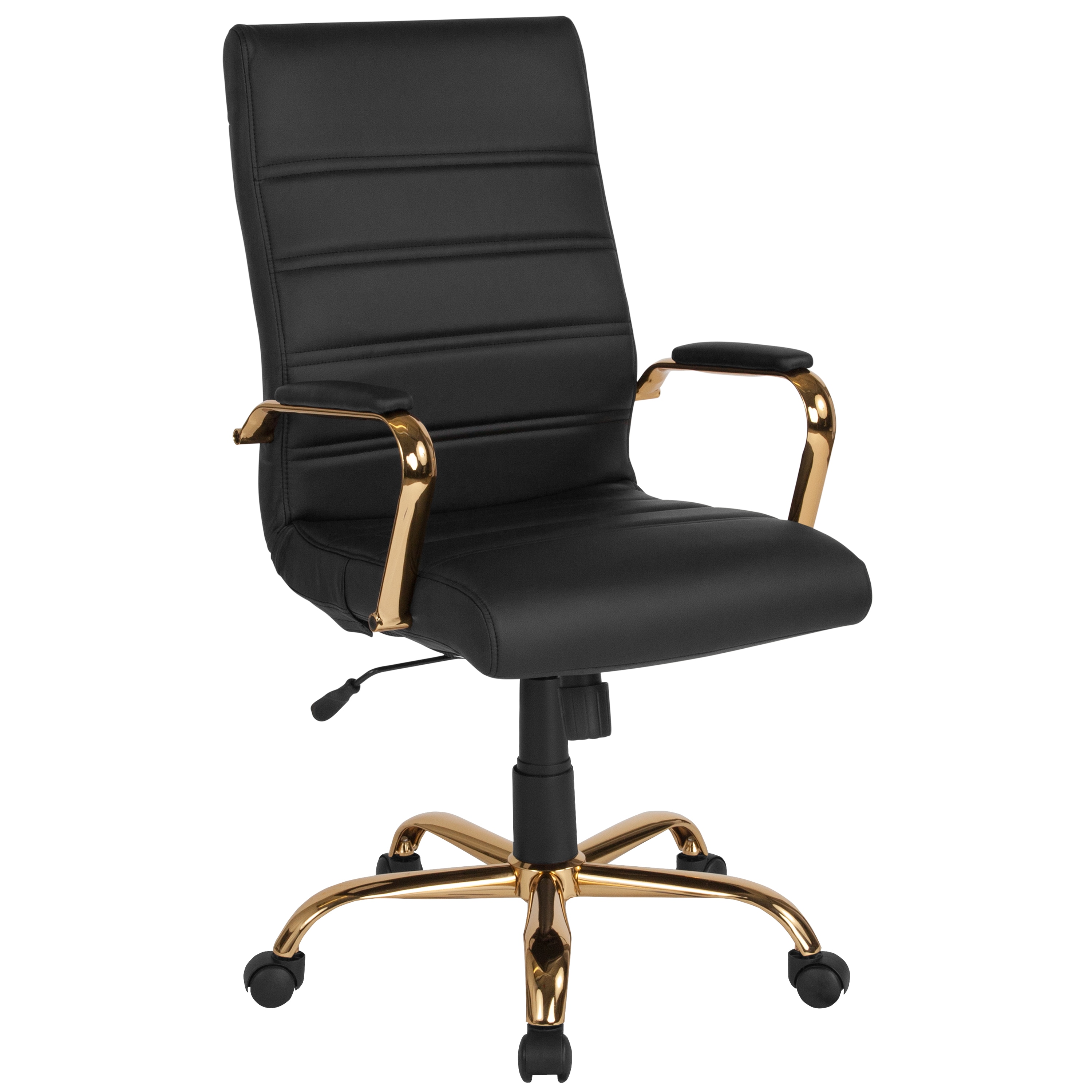 Swivel Faux Leather Executive Chair, Black Leather Executive Desk Chair