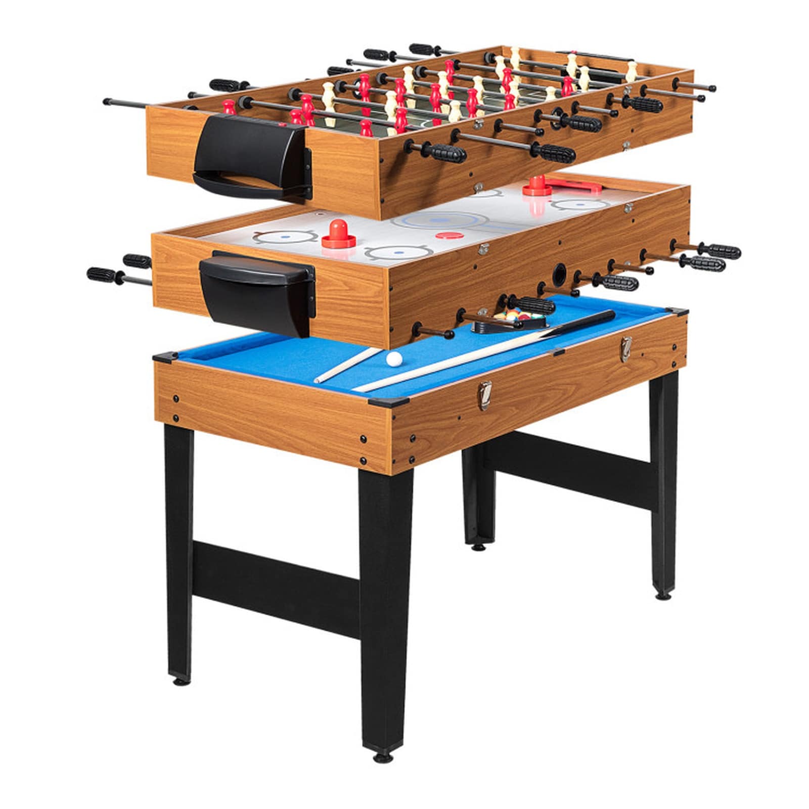 SUGIFT 48-in 3-in-1 Foosball Air Hockey Billiards Multi Game Room Combo Table