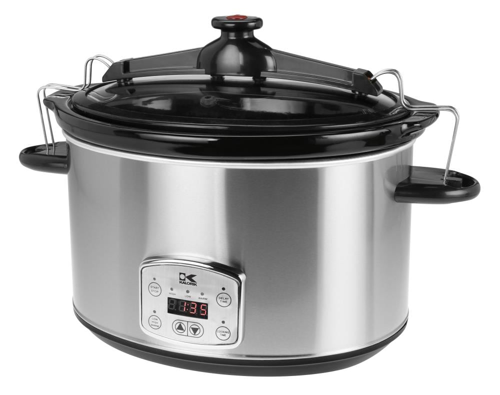 Crock-Pot 8-Quart Stainless Steel Round Slow Cooker in the Slow Cookers  department at