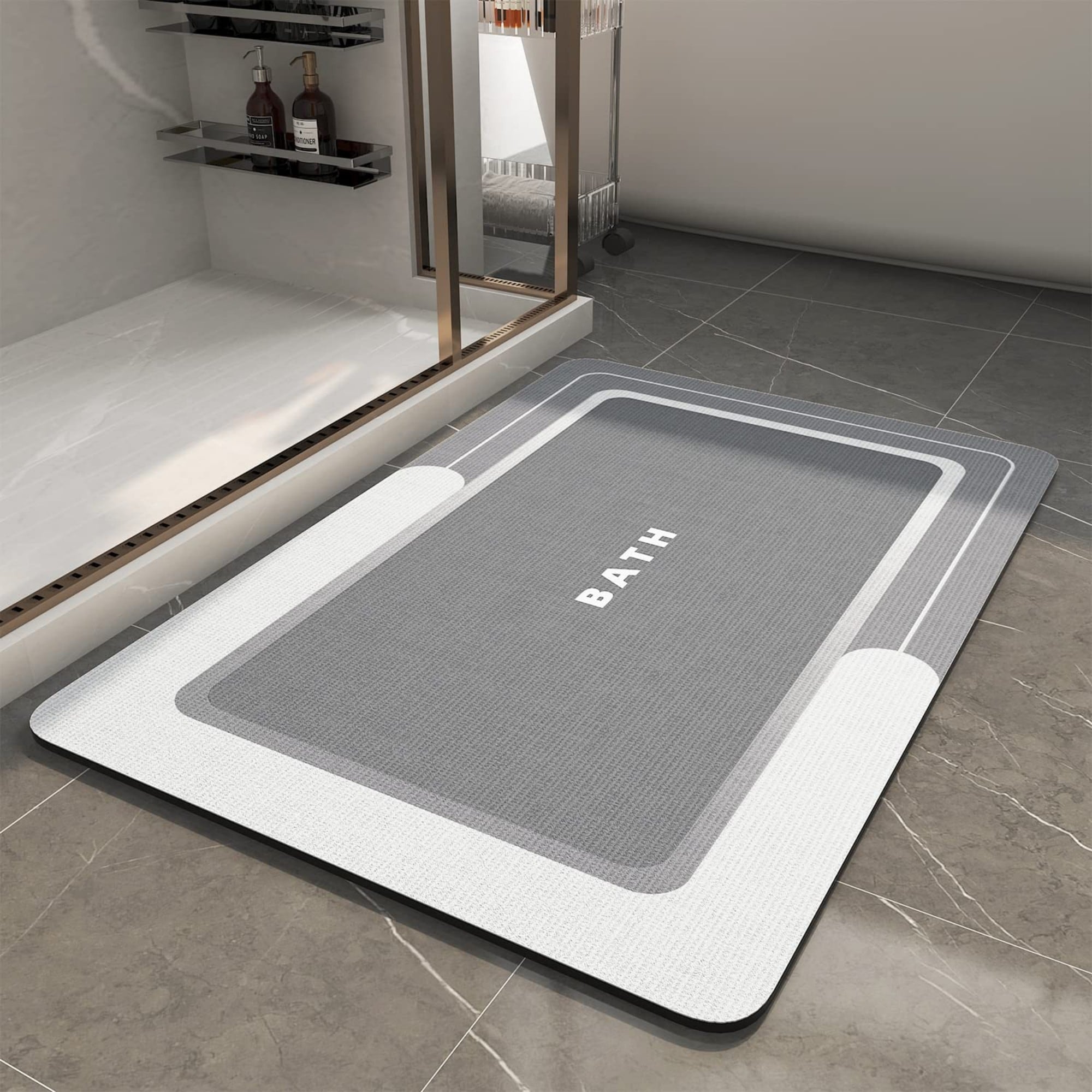 Wudkey 27x17 inch Absorbent Stain Resistant Quick Dry Bath Mat Rug