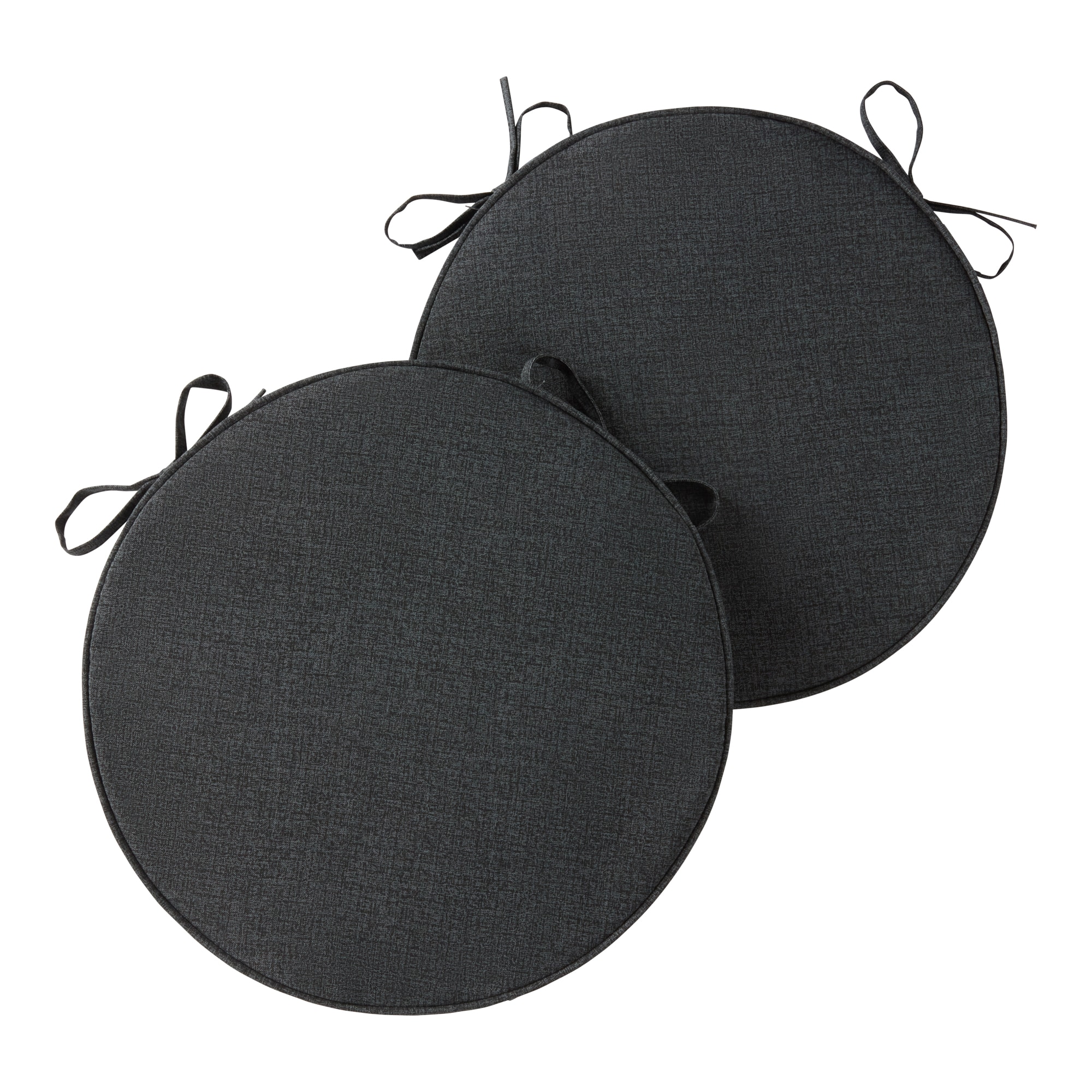 Greendale Home Fashions OP1150S2-CARBON Round Outdoor 18-in x 18-in 2 -Piece Carbon Patio chair cushion