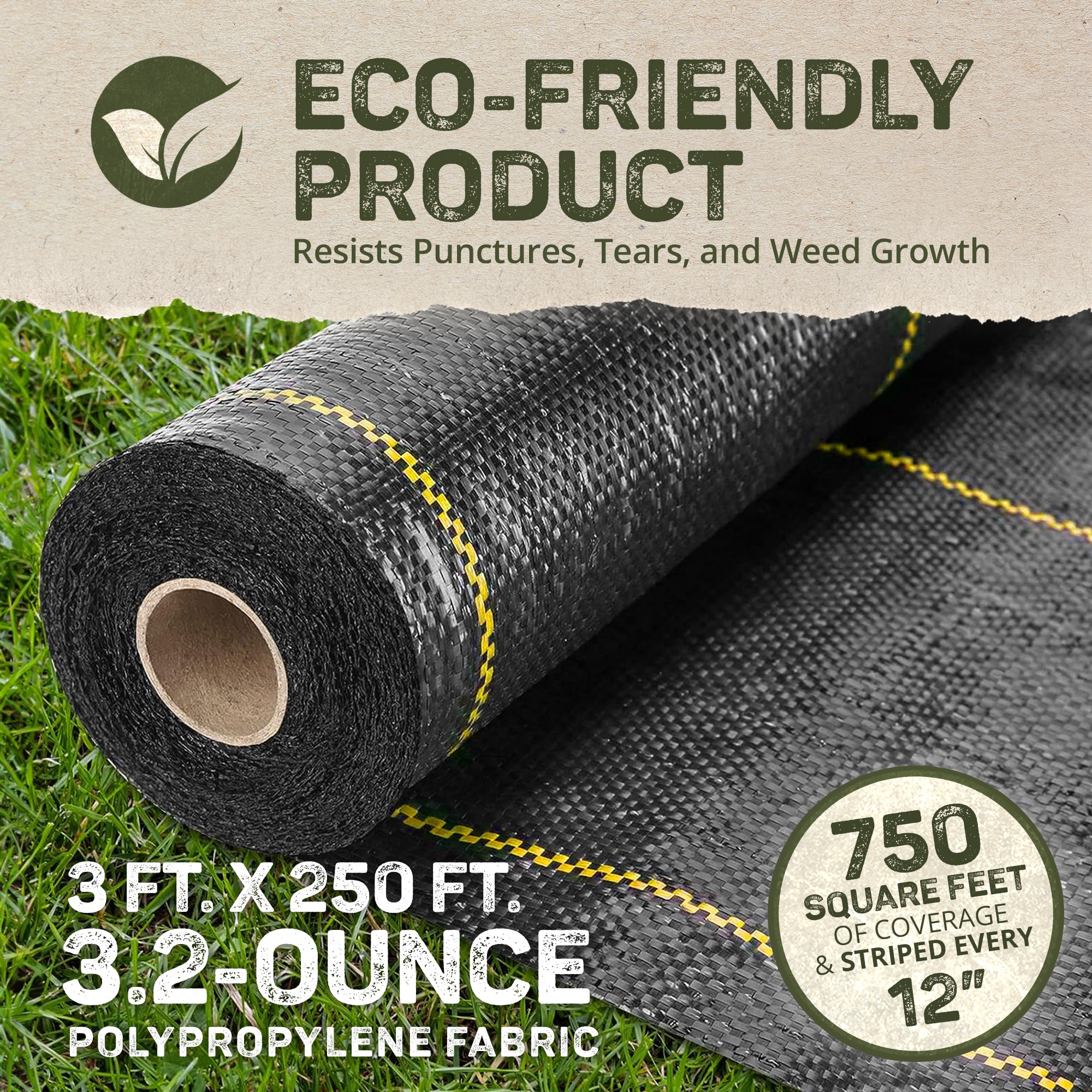 DeWitt 3' x 250' Black Polypropylene Landscape Fabric