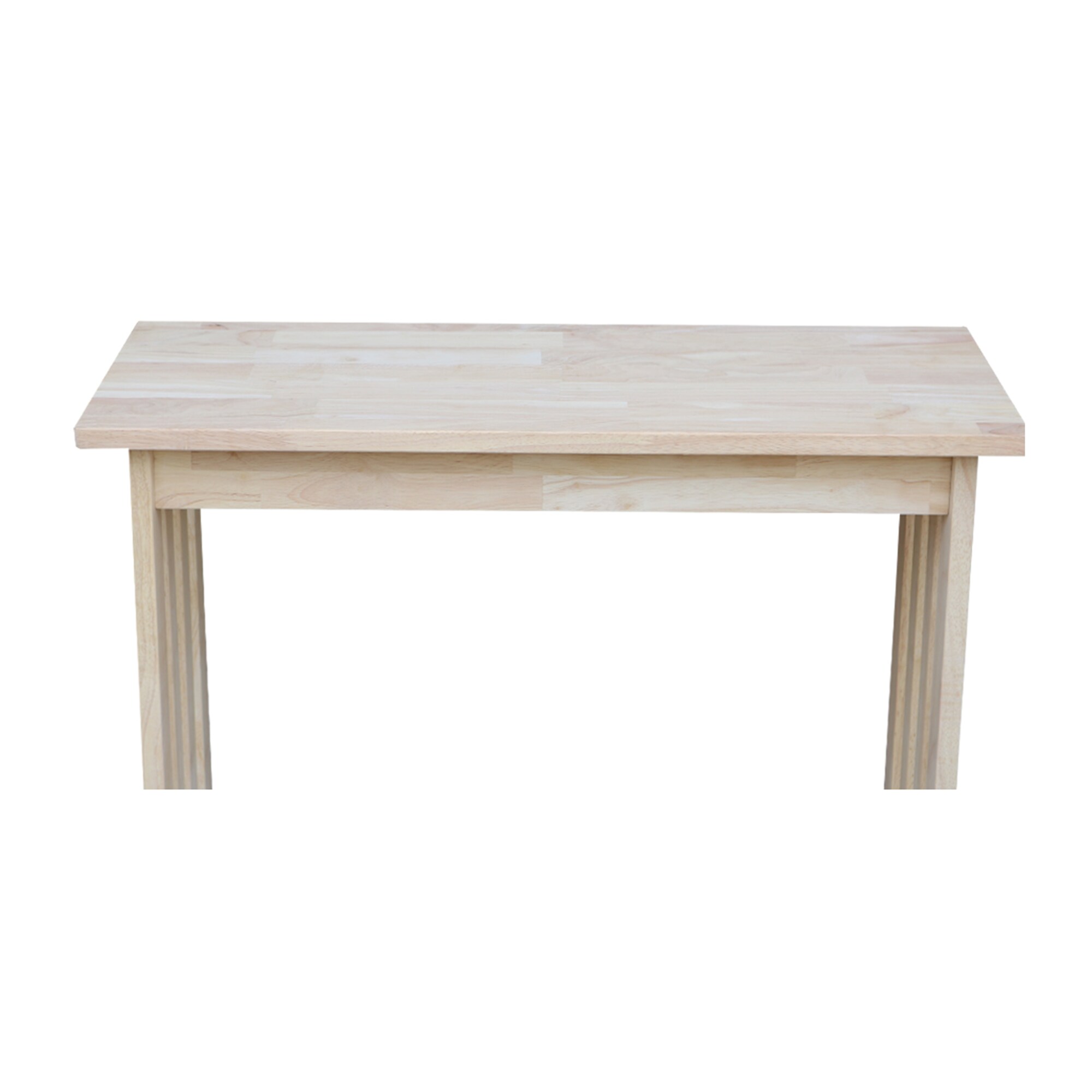 Unfinished Solid Wood Mission Entry Table with Shelf
