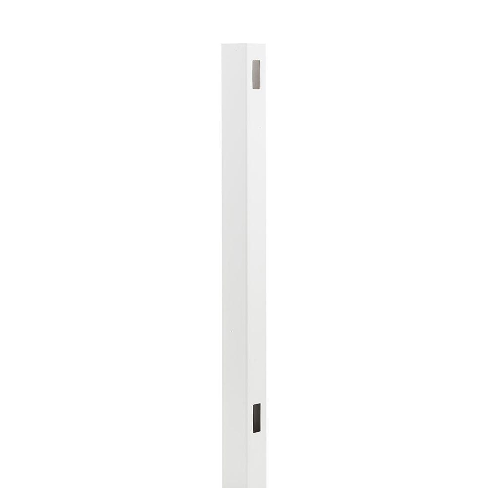 Veranda Linden 5 in. x 5 in. x 7 ft. White Vinyl Routed Fence Line Post