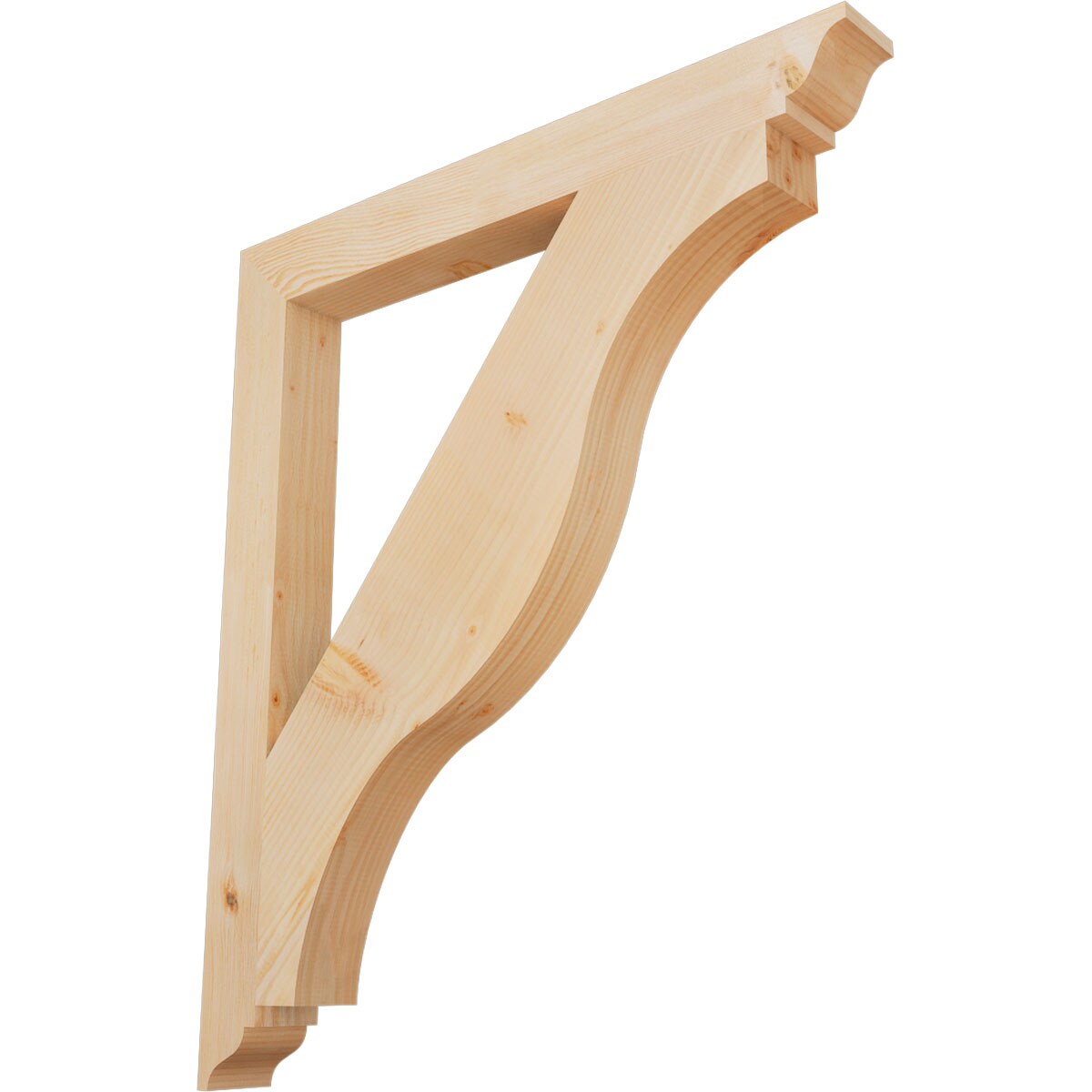 Ekena Millwork BKT04X38X44FST01SDF Funston traditional smooth 3-1/2-in x 38-in x 44-in Douglas fir Brown Wood Standard bracket