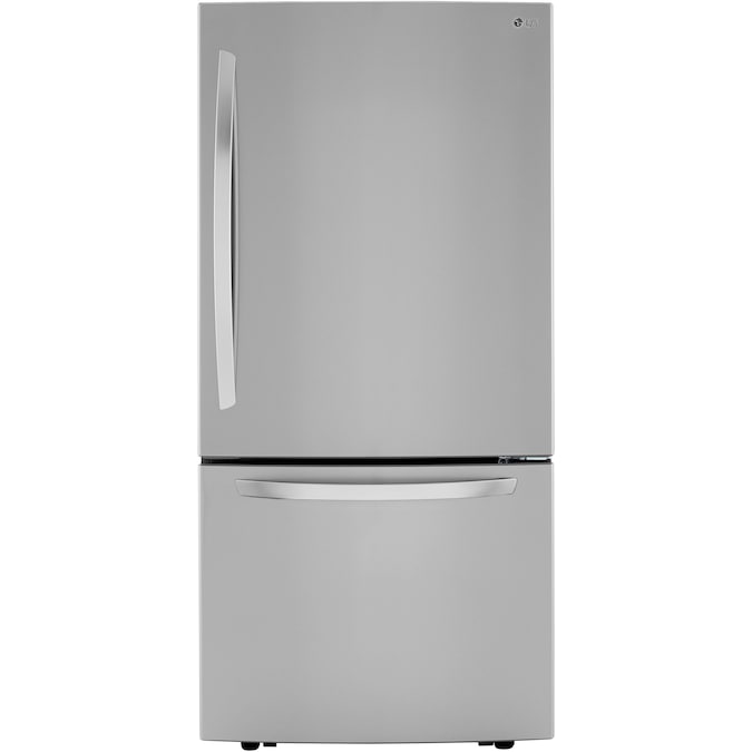 LG 25.5-cu ft Bottom-Freezer Refrigerator with Ice Maker (Printproof  Stainless Steel) ENERGY STAR in the Bottom-Freezer Refrigerators department  at Lowes.com