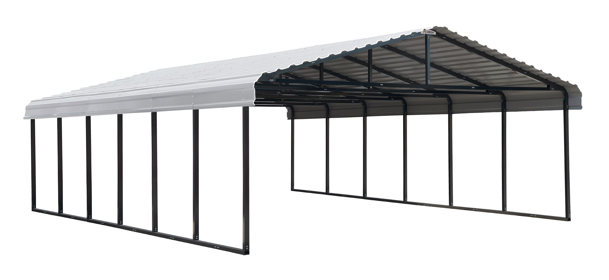 Arrow CPH202907 20-ft W x 29-ft L x 7-ft H Eggshell Metal Carport with Metal Roof