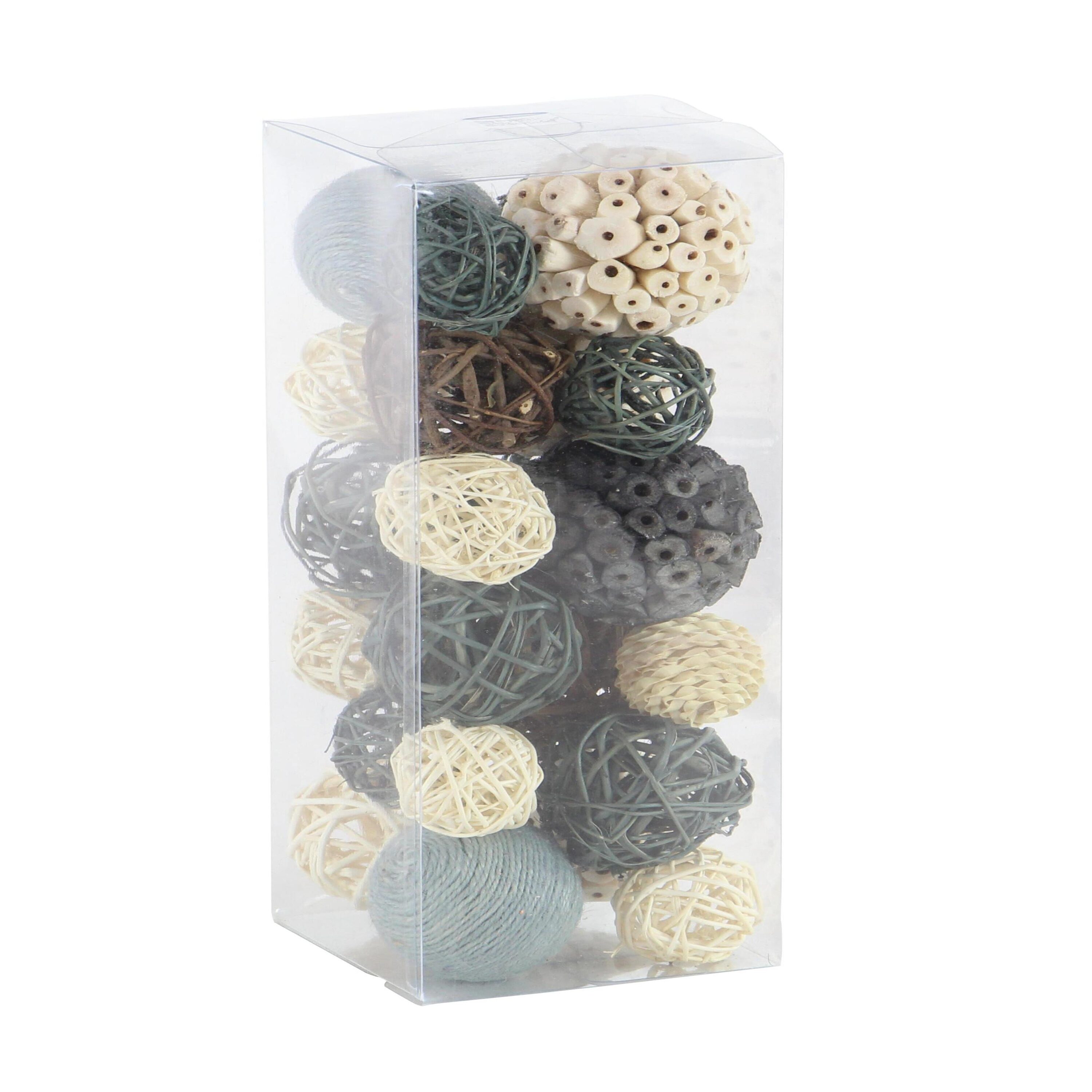Multi-Colored Handmade Dried Plant Orbs Vase Filler Set