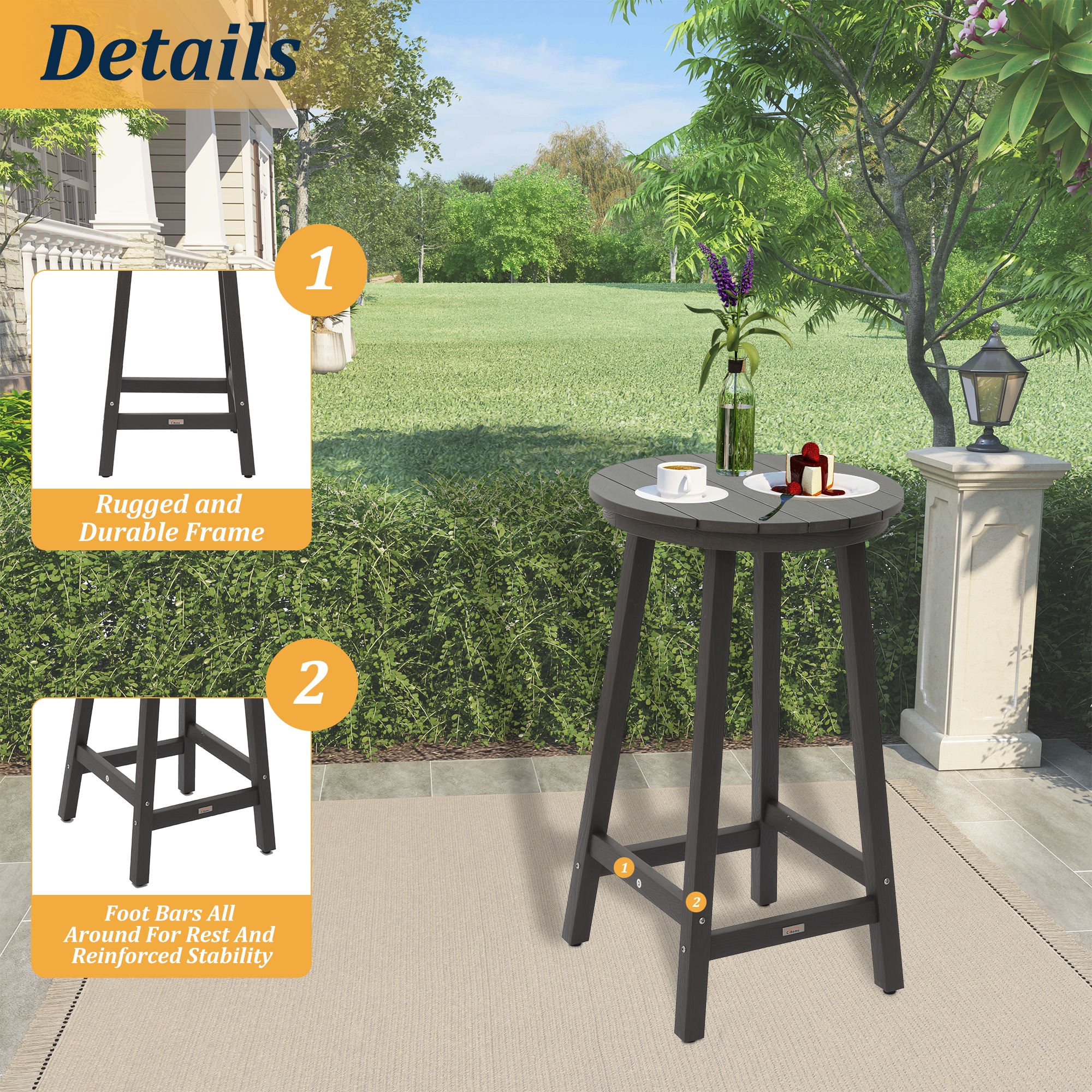 Clihome CL-B03-GY Patio-Tables - View #7