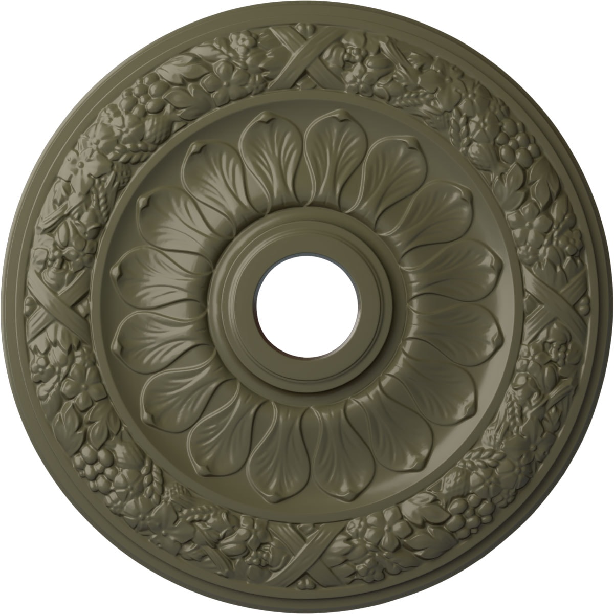 Ekena Millwork CM24SWPTF Swindon 24-in W x 24-in L Painted Turtle Polyurethane Ceiling Medallion