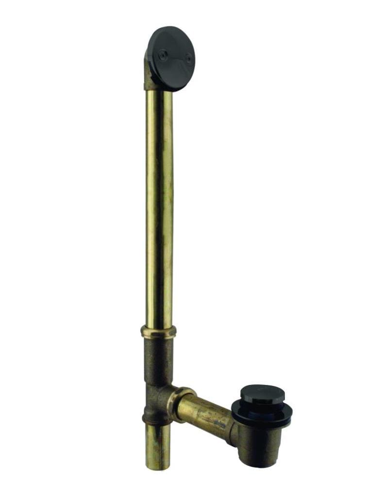 WESTBRASS D326-62 Tip Toe Bath Waste- 22 In. Make-up, 17 Ga. Tubing In Powdercoated Flat Black