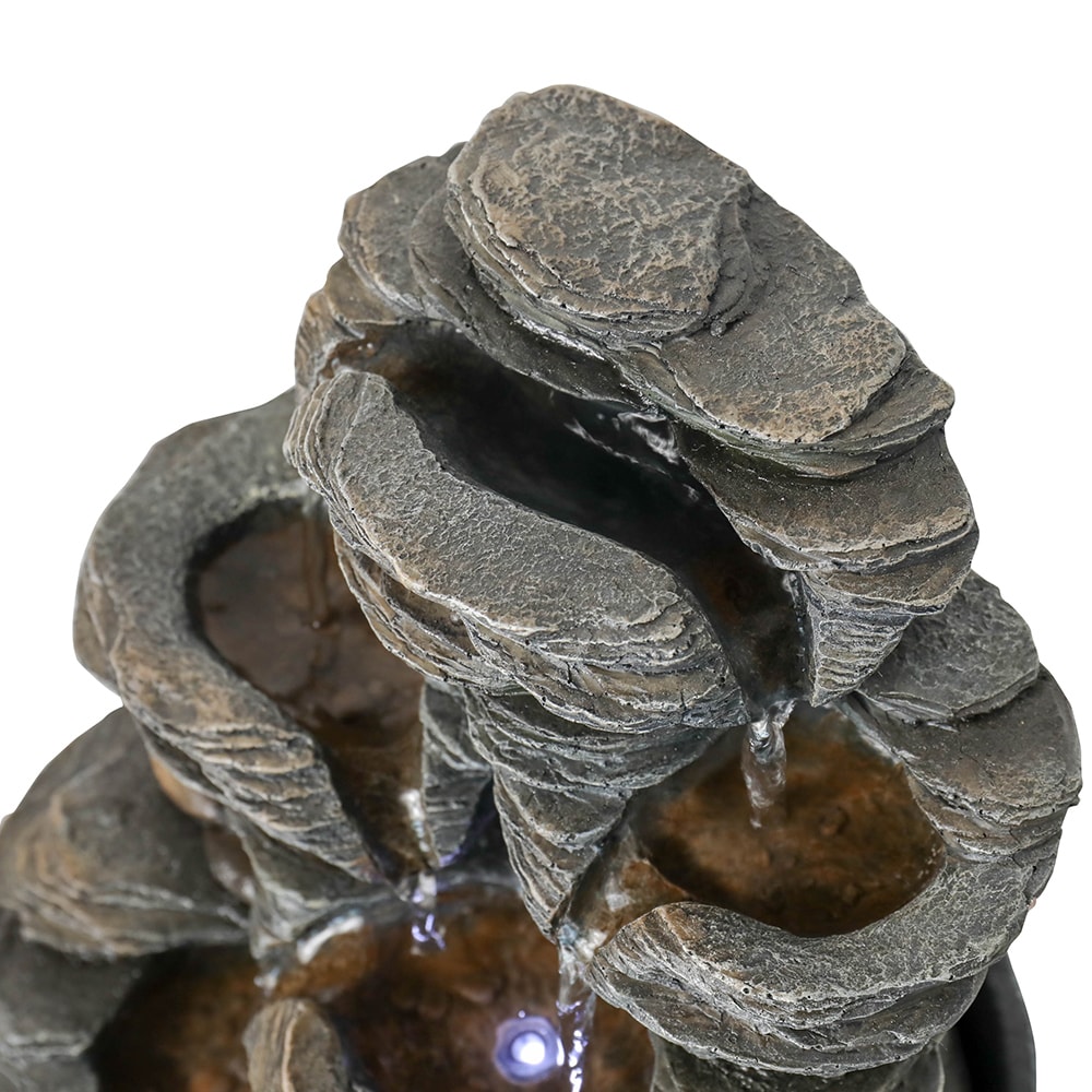 Watnature Rock Tabletop Water Fountain With Light 9.8-in H Resin Rock 