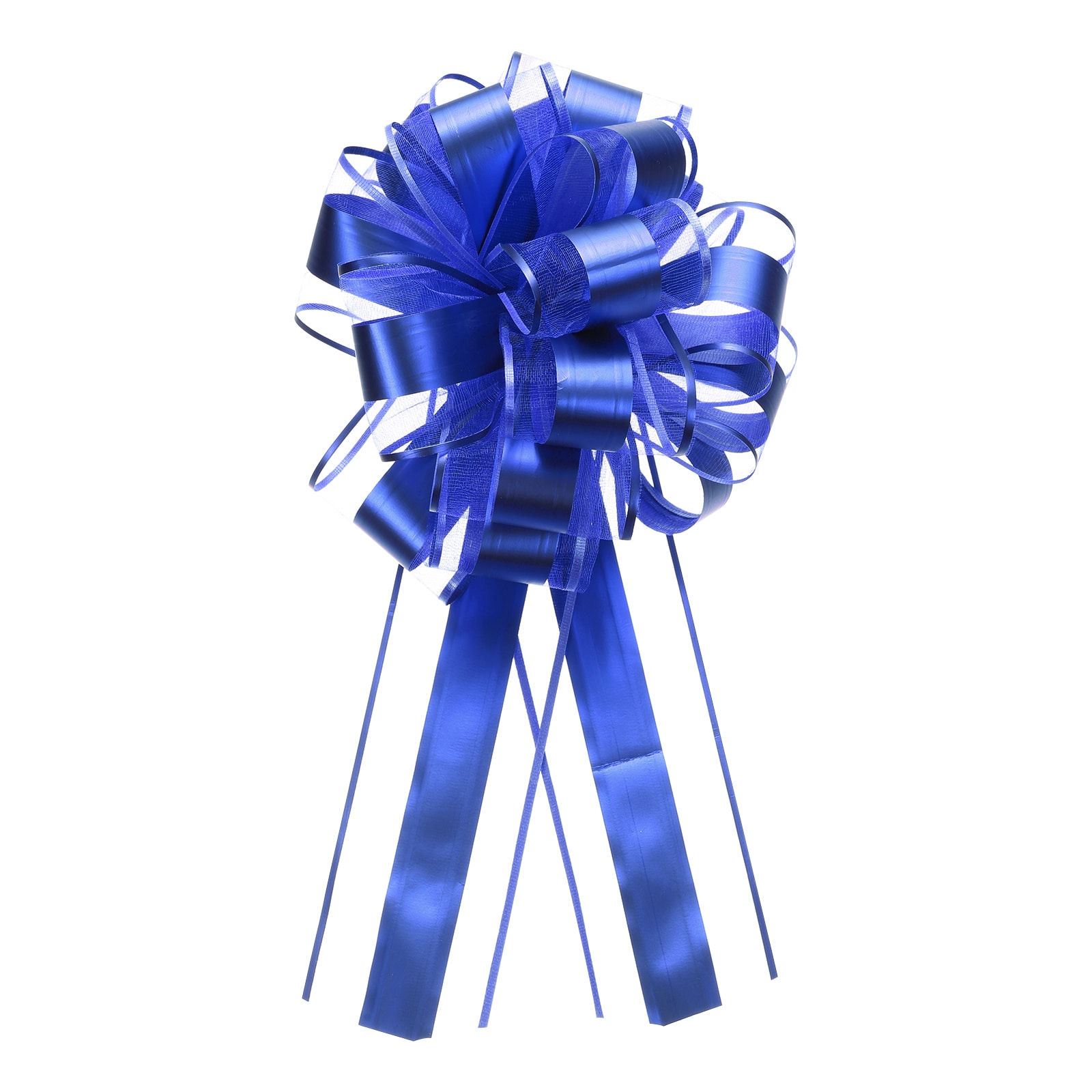 Unique Bargains 10pcs 11 Inch Extra Large Pull Bow Metallic Gift Wrapping Bows Ribbon Organza Navy Blue for Wedding Baskets Presents Christmas Party