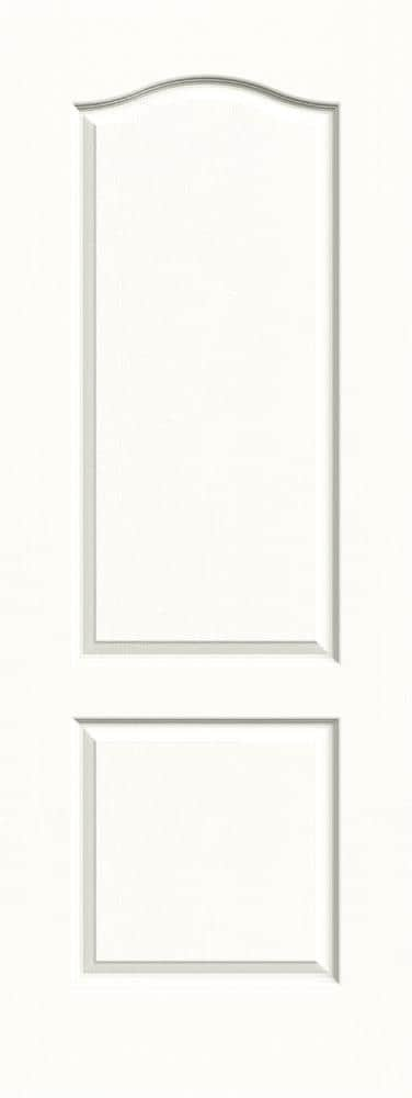 Camden 32-in x 80-in Modern White 2-panel Arch Top Textured Solid Core Prefinished Molded Composite Slab Door | - JELD-WEN LOWOLJW136800455