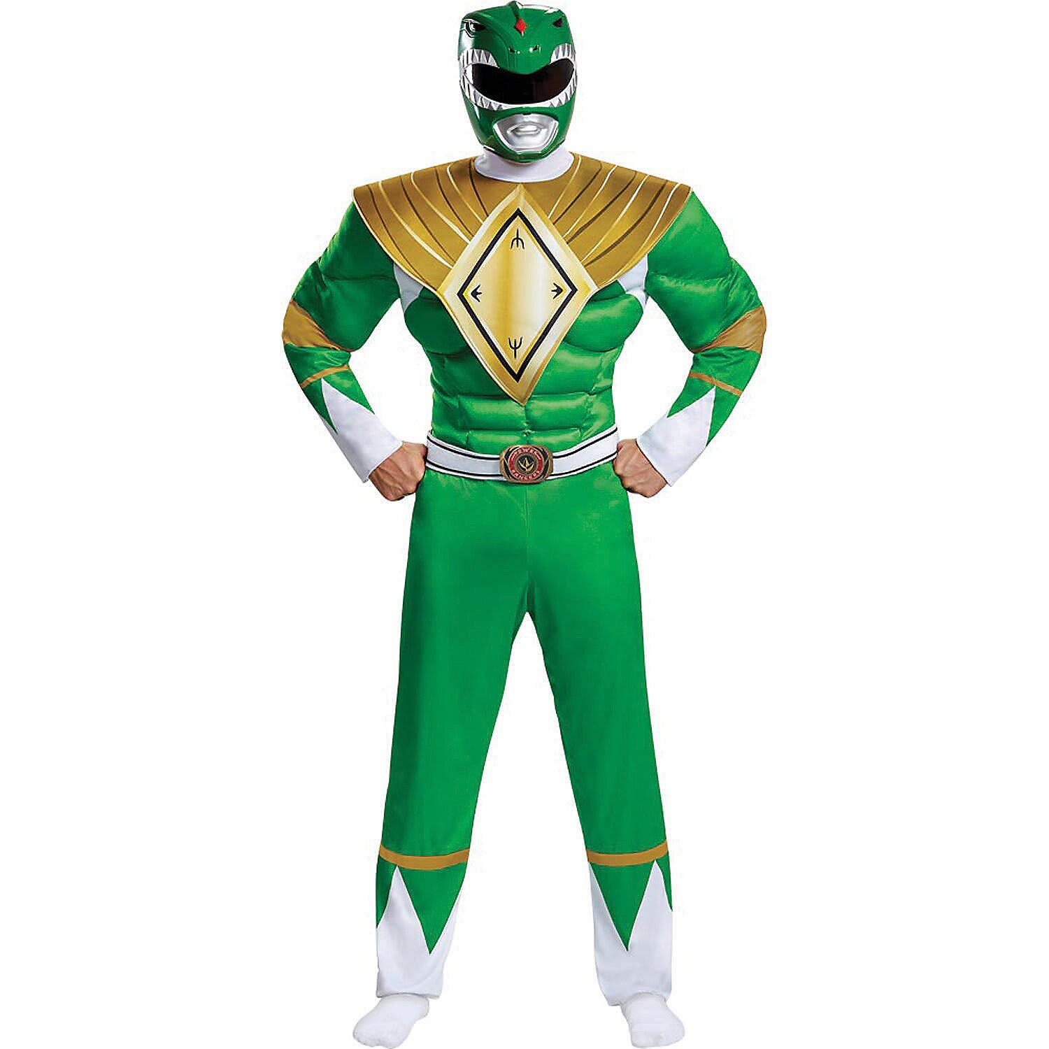 Disguise Men's Classic Muscle Power Rangers Green Ranger Classic ...