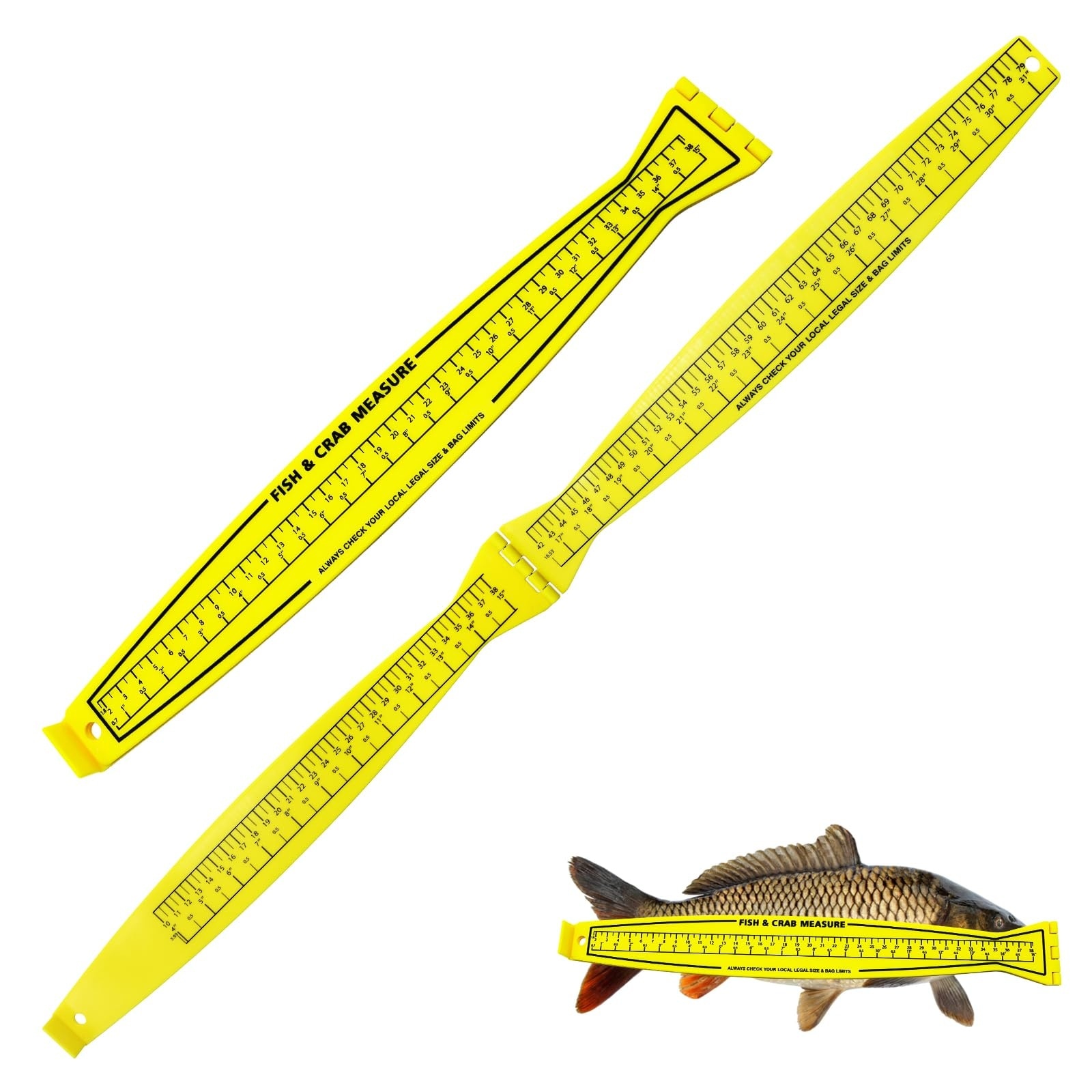 Etokfoks 1 Pack Foldable Fish Measuring Board 32in Dual Sided in cm ...