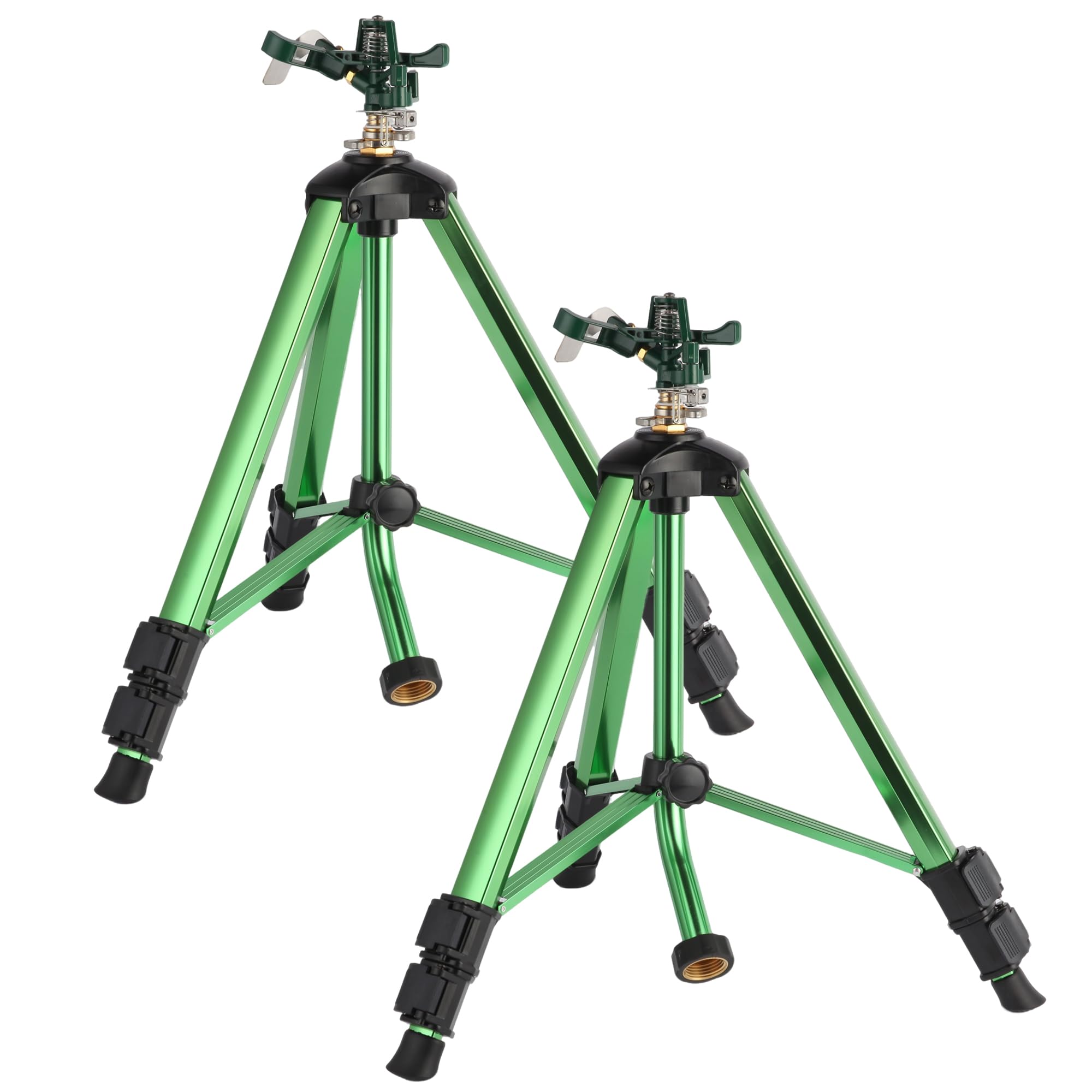 Aoibox  2 Pack Green Zinc Alloy Water Bird Garden Sprinklers with Adjustable 15 to 40 in Tripod Bases