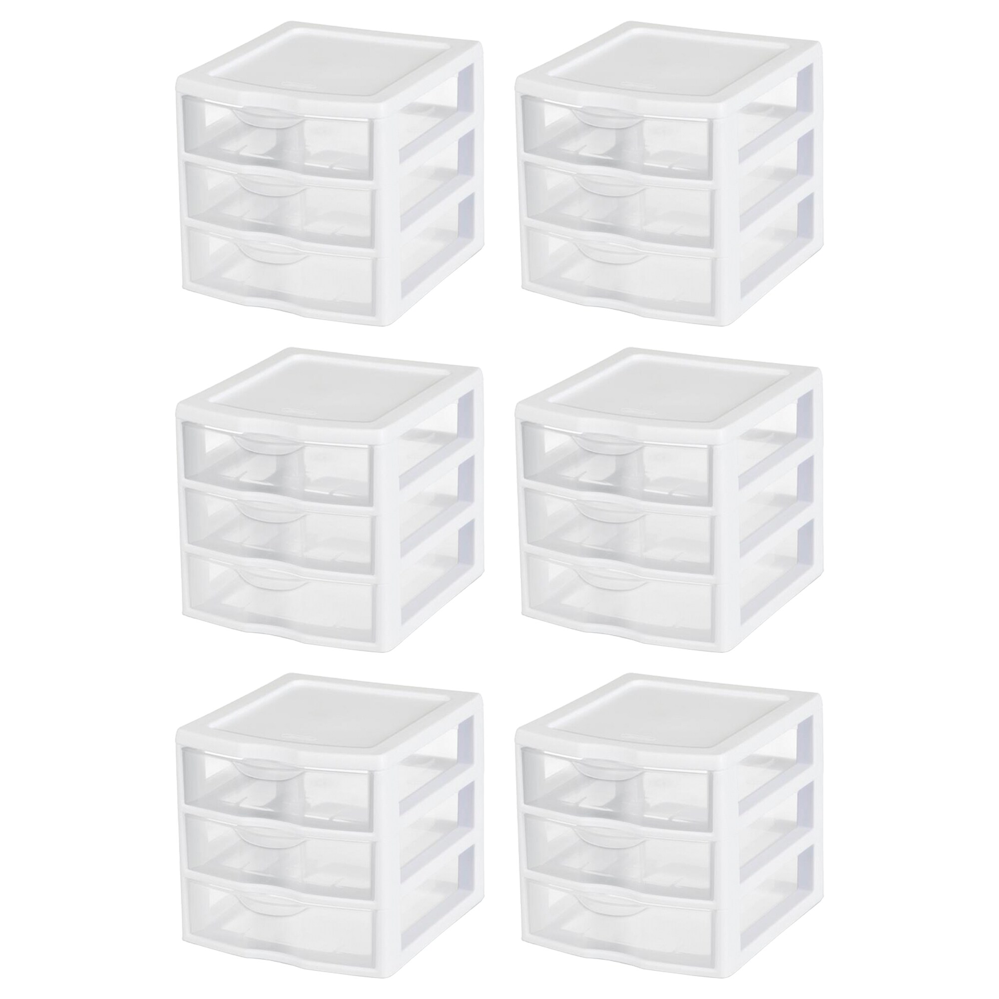 Sterilite Clearview Small 5 Drawer Desktop Storage Unit White 16 Pack