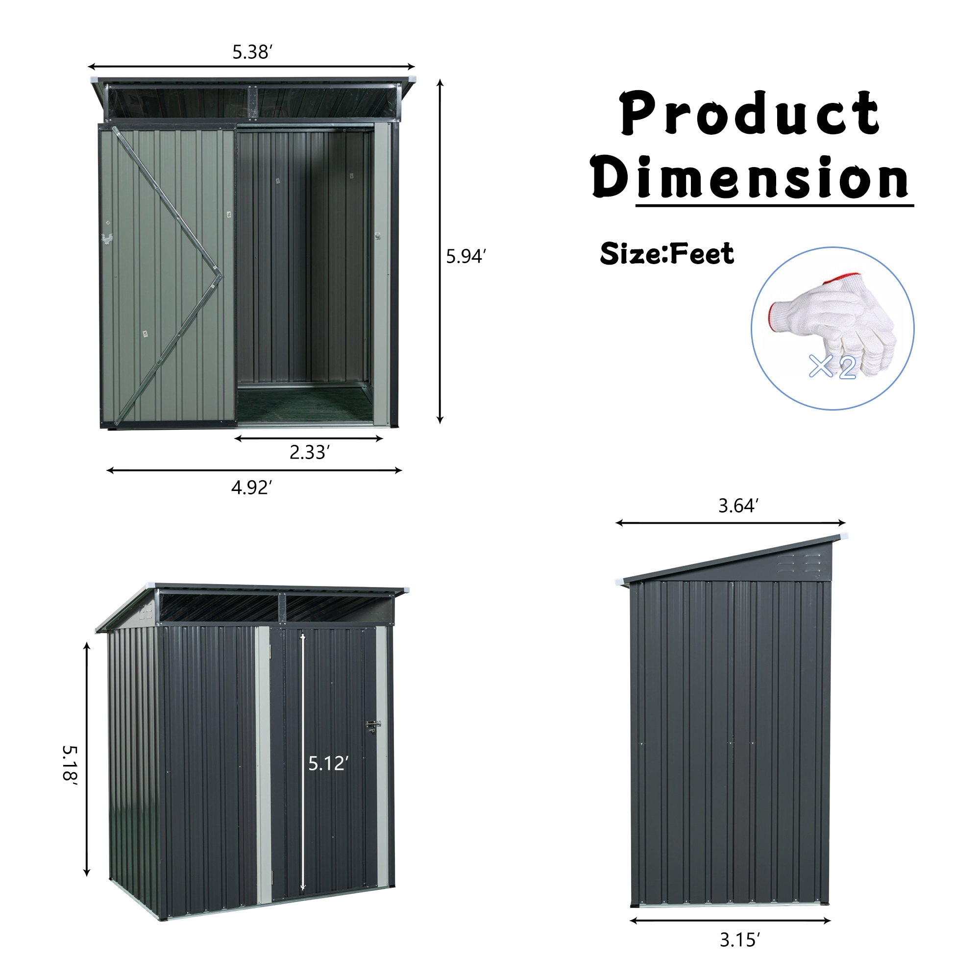 Poinic QURDS-9079S54 Metal-Storage-Buildings-Sheds - View #3