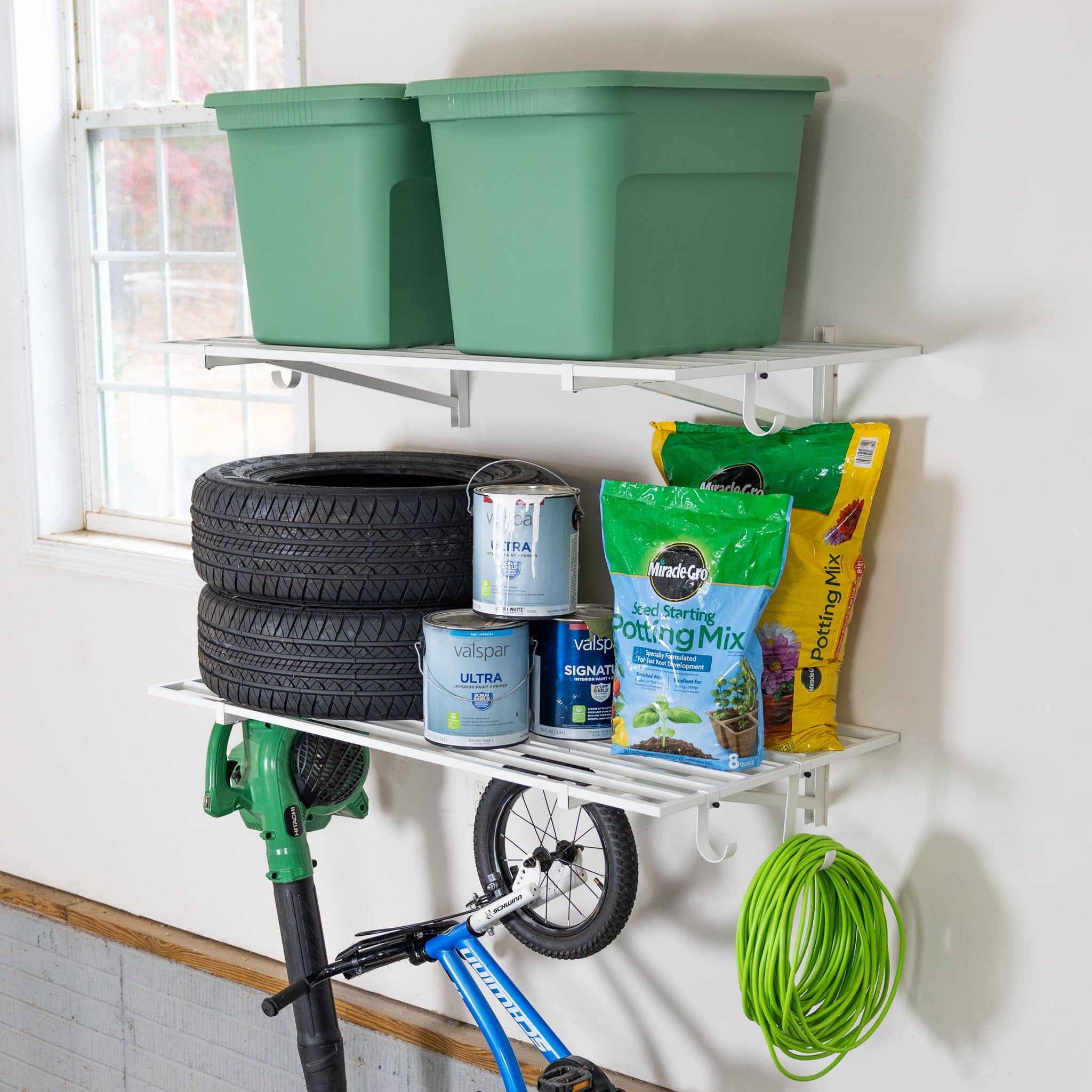 StoreYourBoard 2' x 4' Bristol Garage Wall Mount Shelves - 2 Pack White