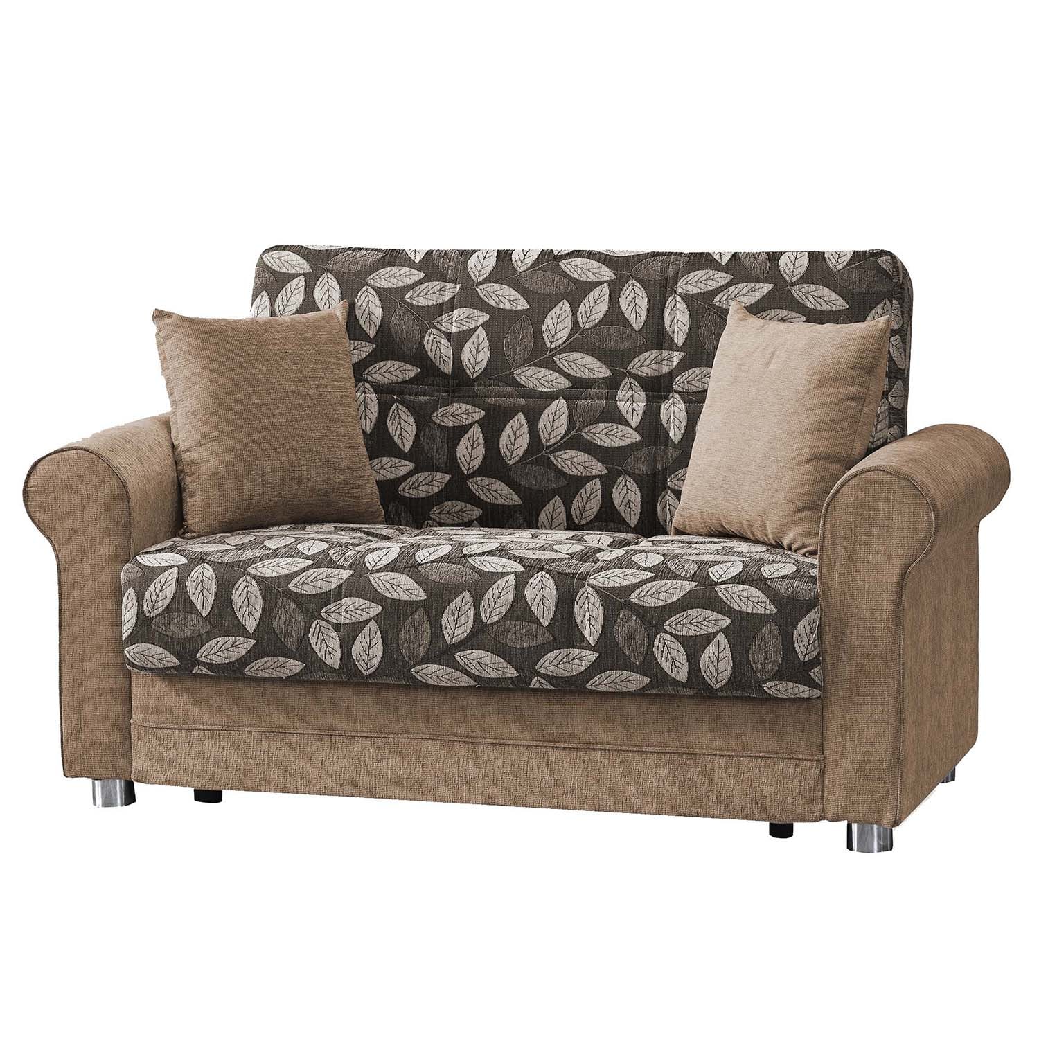 Mondawe MO-HH41881 61.4-in Vintage Rustic Brown Chenille 2 -seater Loveseat