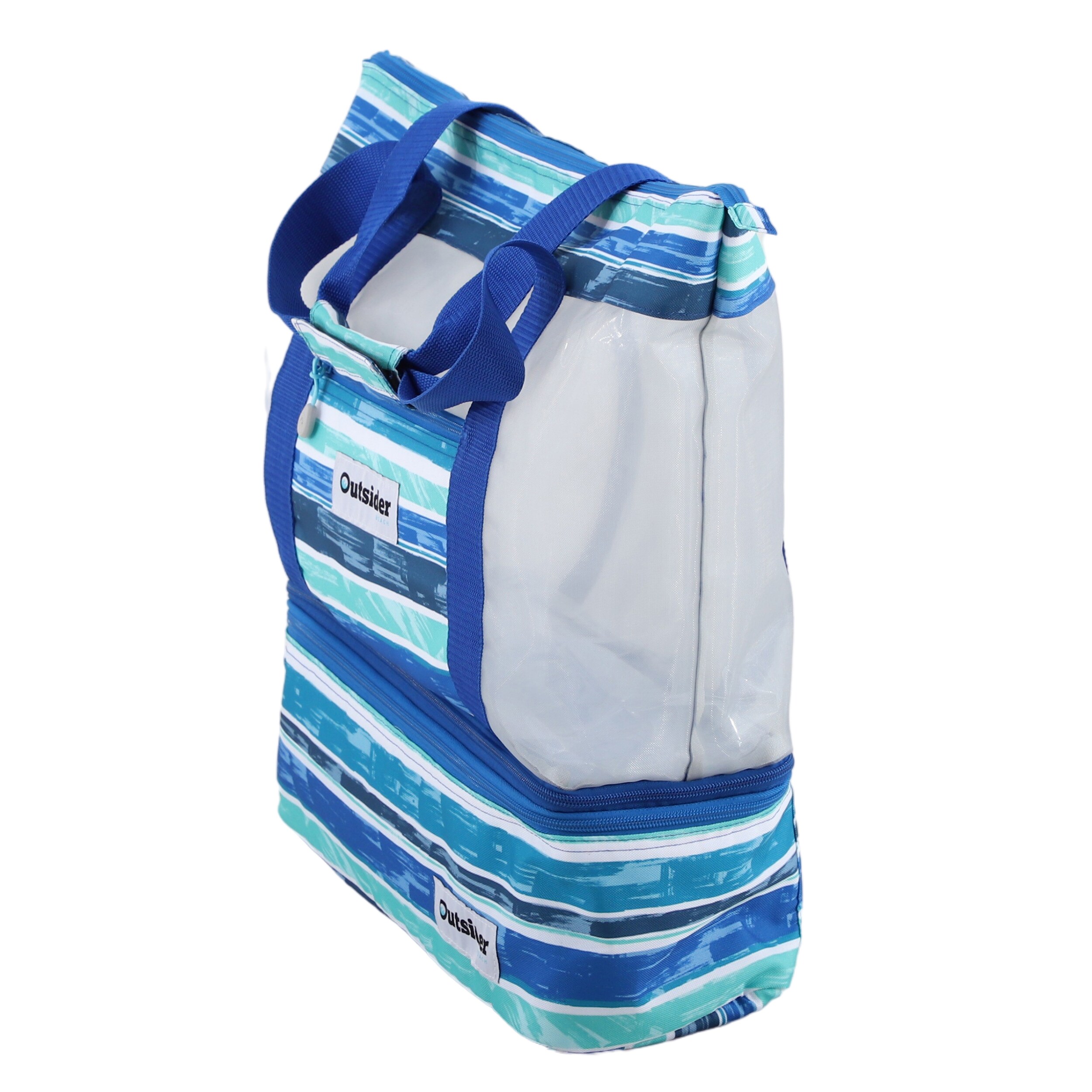 Nautical Print Anchor Blue & White Insulated Cooler Bag Large