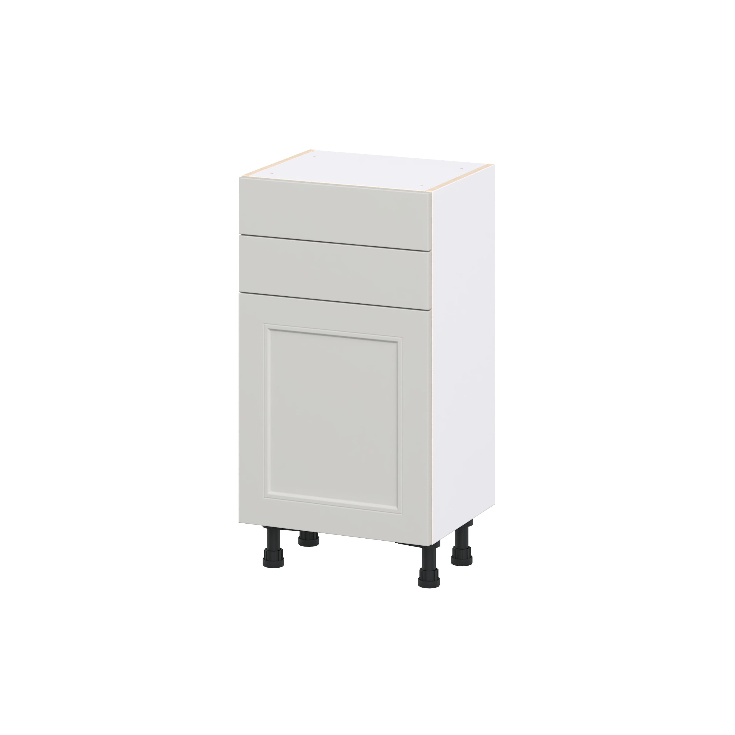 Hugo&Borg DSB1814B(L/R)-BE Belcourt 18-in W x 34.5-in H x 14.75-in D Painted Light Gray 2 -Drawers Base Fully assembled Cabinet Recessed Panel Shaker