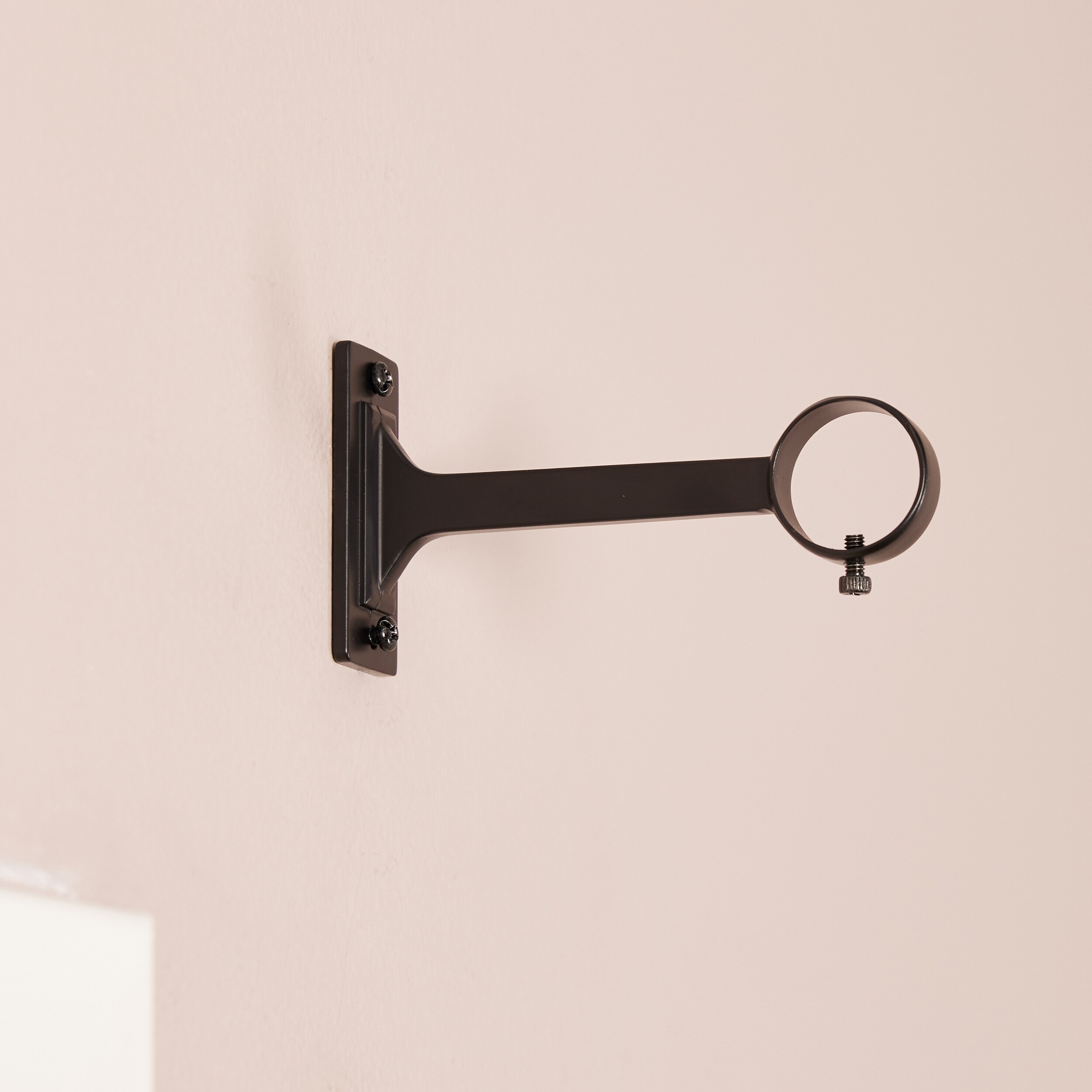 Origin 21 2-Pack Matte Black Zinc Single Curtain Rod Bracket