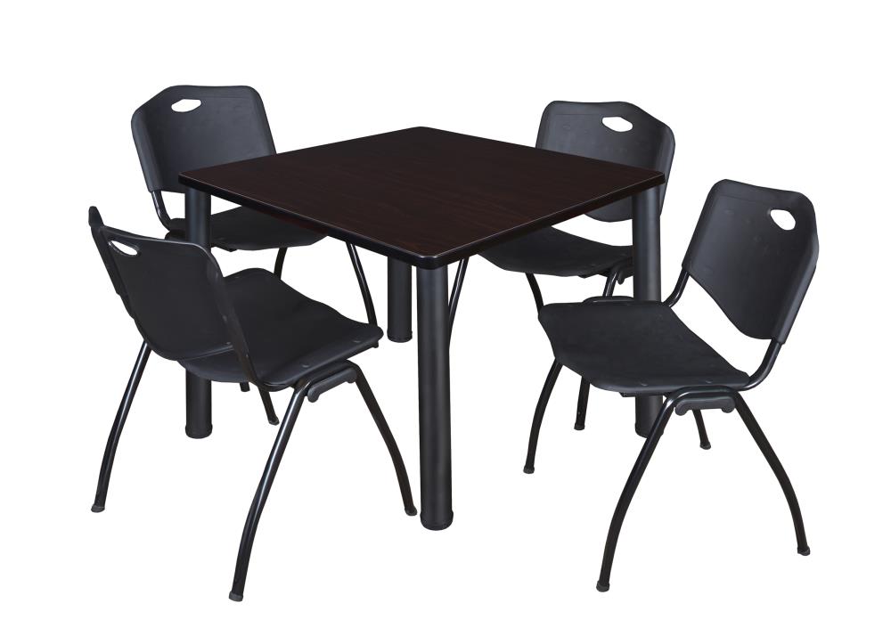 Regency TB3636MWBPBK47BK Breakroom Brown 4-Person Training Table (36-in W x 29-in H)