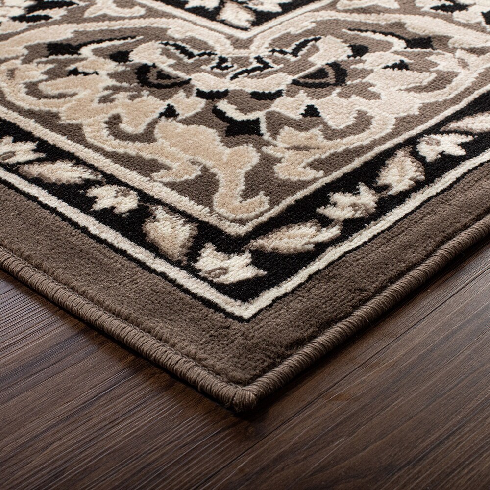 Superior 6 X 9 (ft) Brown Indoor Medallion Vintage Area Rug 6X9RUG ...
