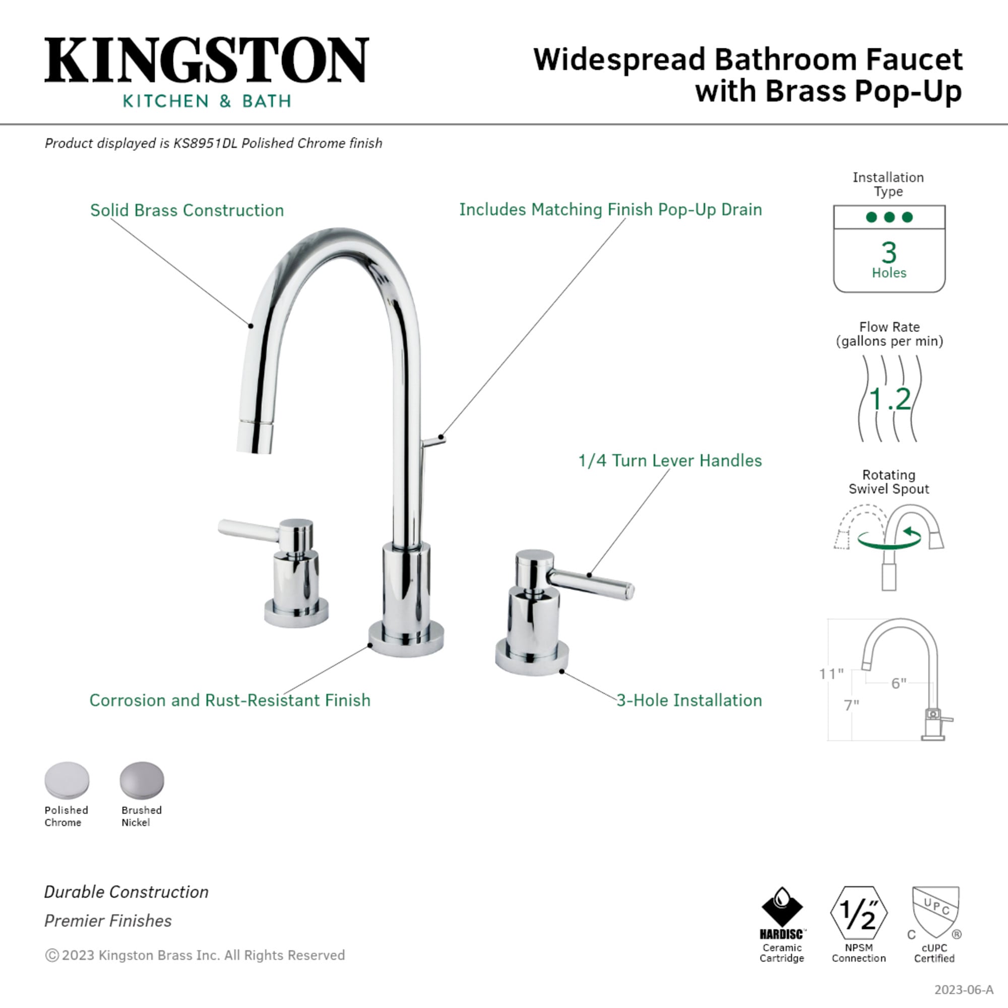 Elements of Design ES8958DL Lavatory-Faucets - View #3