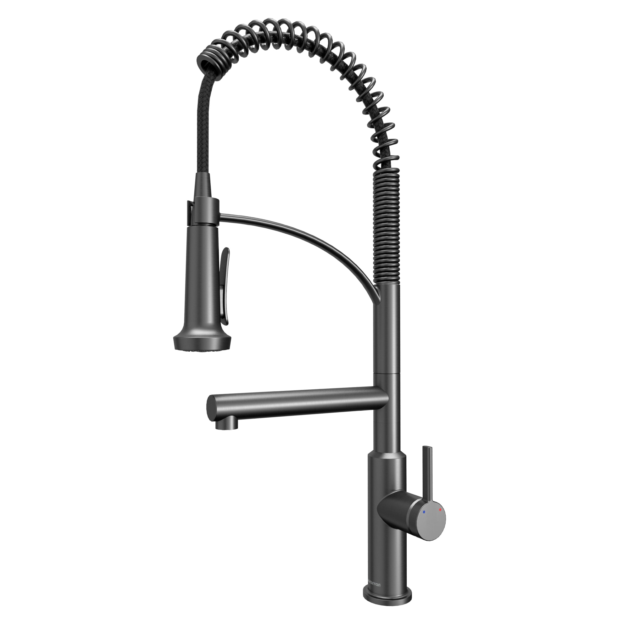 Karran KKF360GG Gunmetal Grey Single Handle Deck-mount Pull-down Kitchen Faucet with Sprayer