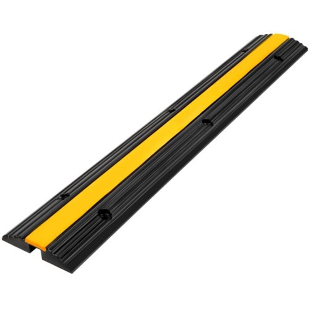 HyperDrop Cart 4 Pack 1-Channel Heavy Duty Rubber Cable Protector Ramps/ 22046 Lbs Load Capacity Cord and Hose Cover Speed Bump for Driveway Indoor and Outdoor Cable Protection