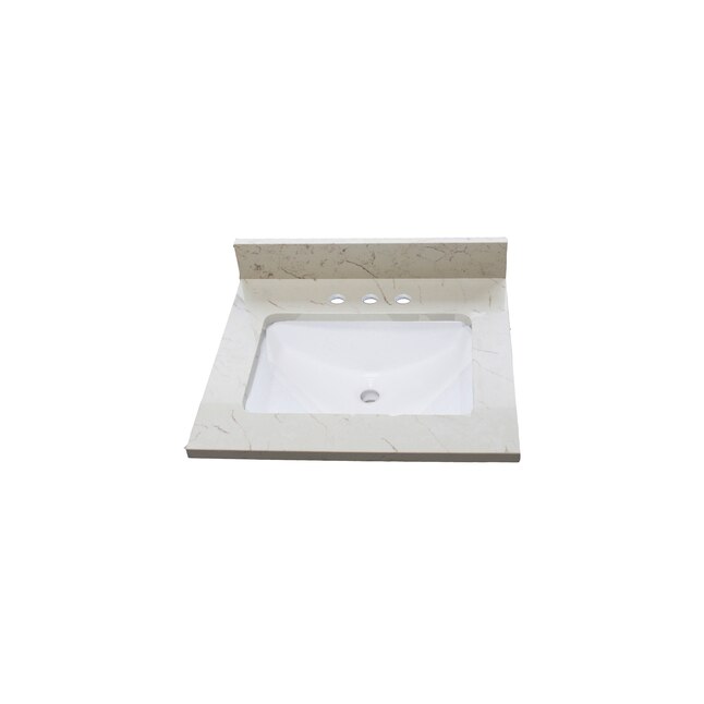 Allen Roth Eagle Giallo Quartz Undermount Single Sink Bathroom Vanity Top Common 25 In X 22 Actual The Tops Department At Com - 25 Undermount Bathroom Vanity Top