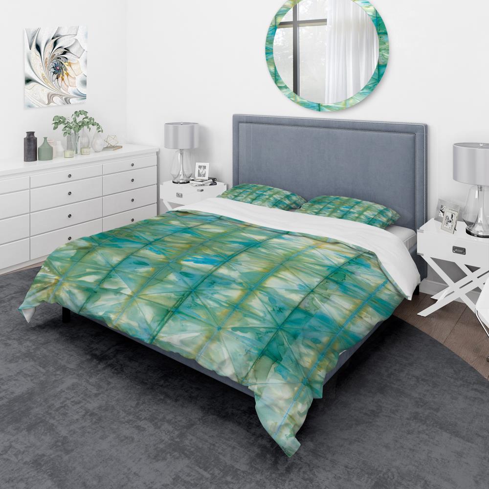 Designart BED30720-T 3 -Piece Blue Twin Duvet cover Set