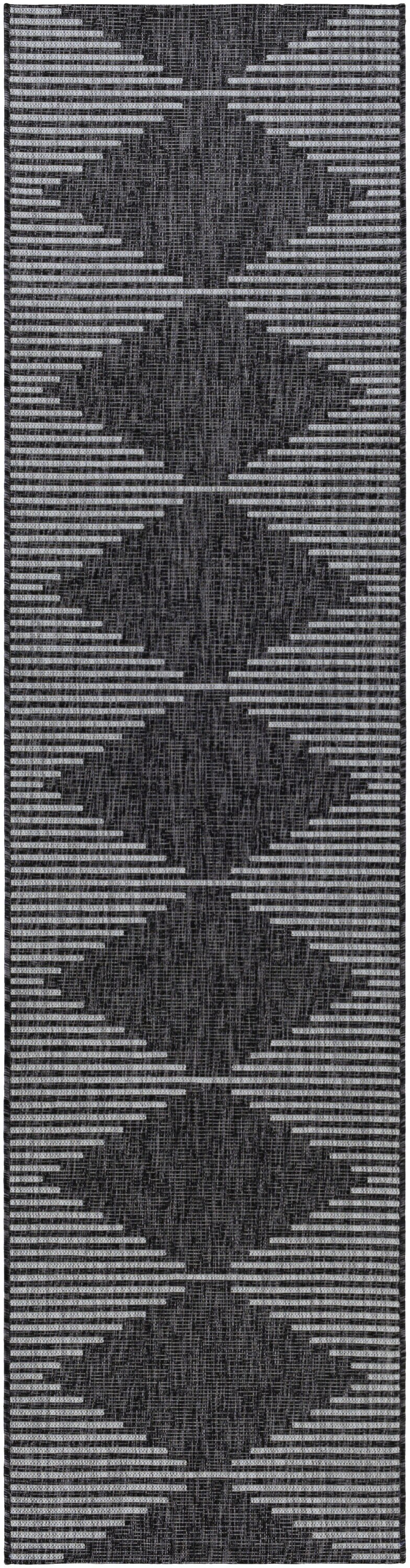 Surya Eagean 4 X 6 (ft) Black Indoor/Outdoor Medallion Mid-century Modern  Area Rug in the Rugs department at